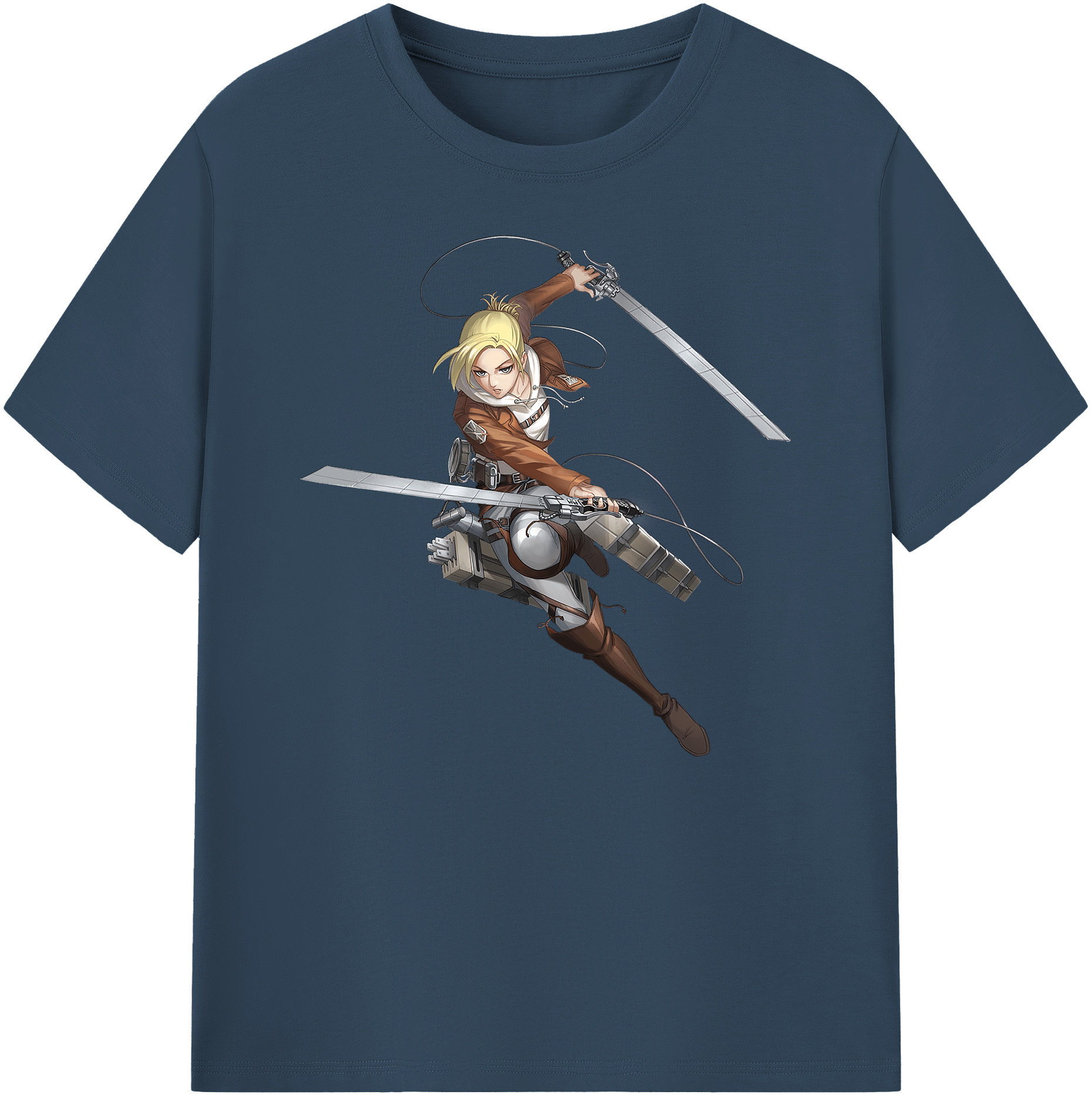 （画像用） 進撃の巨人 アニ・レオンハート Attack on Titan Annie Leonhart 綿100％ メンズ半袖Tシャツ｜肌触りやわらか＆通気性