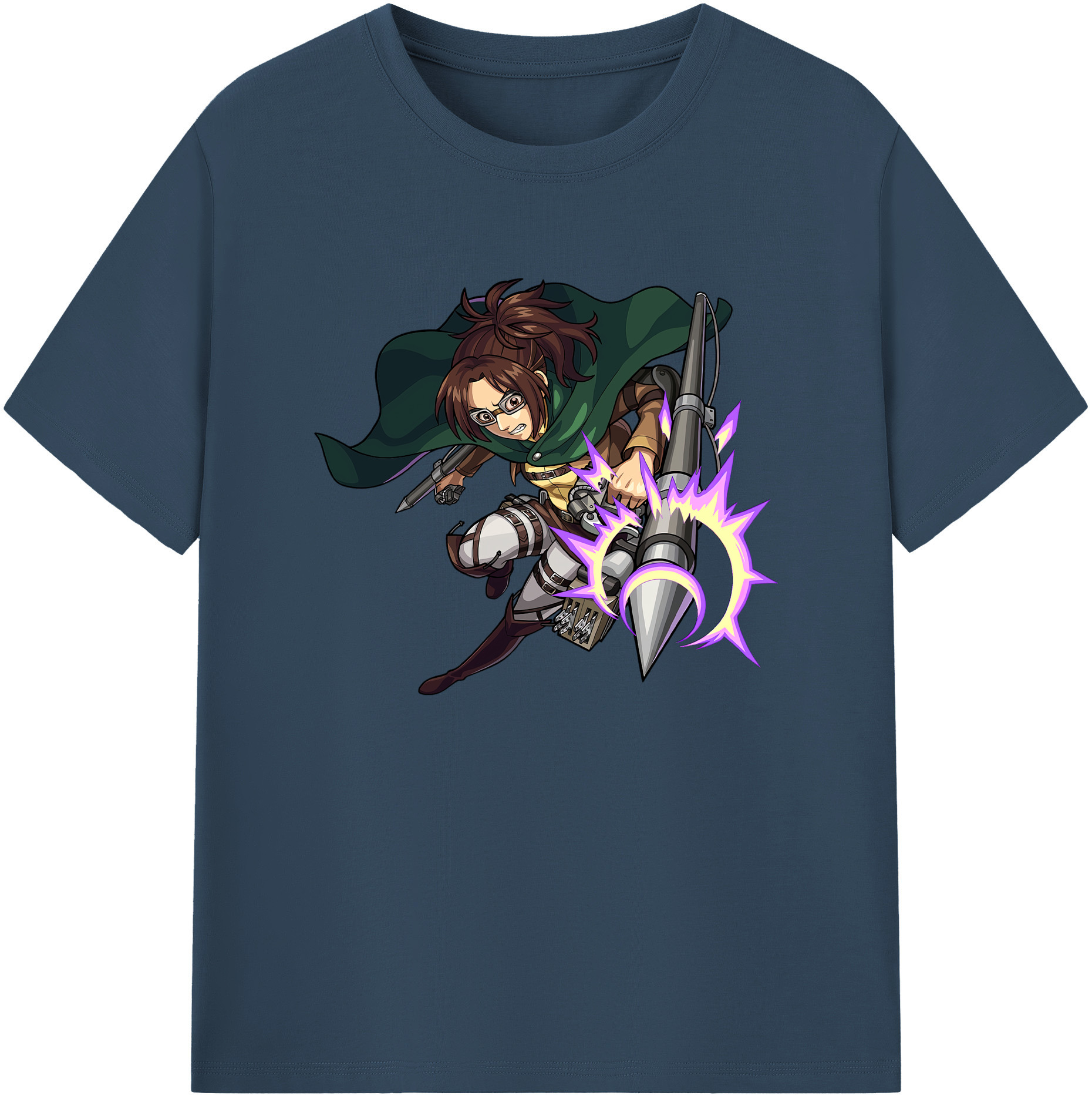 （画像用） 進撃の巨人 ハンジ·ゾエ Attack on Titan Hanji Zoe 綿100％ メンズ半袖Tシャツ｜肌触りやわらか＆通気性