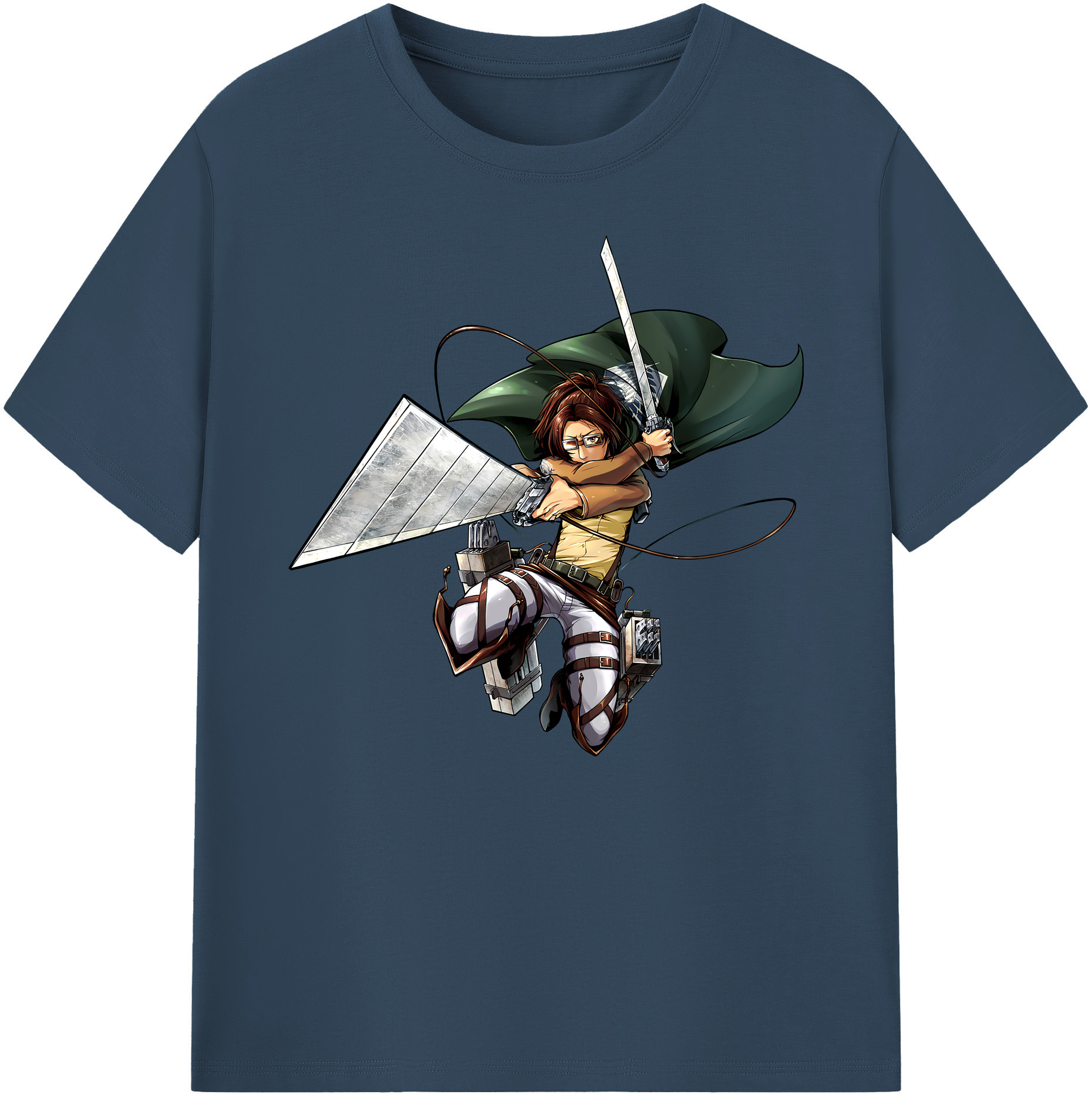（画像用） 進撃の巨人 ハンジ·ゾエ Attack on Titan Hanji Zoe 綿100％ メンズ半袖Tシャツ｜肌触りやわらか＆通気性