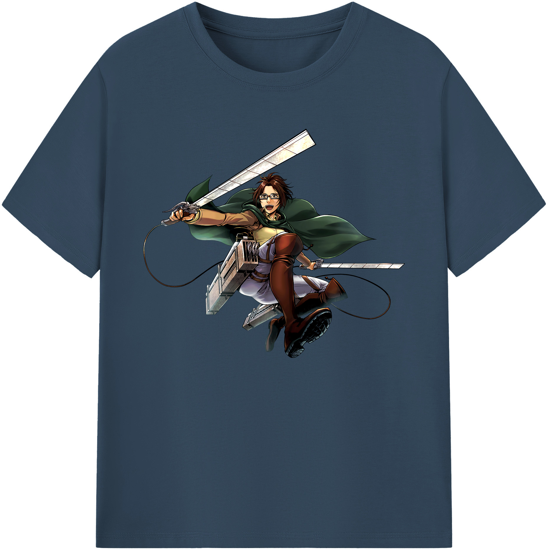 （画像用） 進撃の巨人 ハンジ·ゾエ Attack on Titan Hanji Zoe 綿100％ メンズ半袖Tシャツ｜肌触りやわらか＆通気性