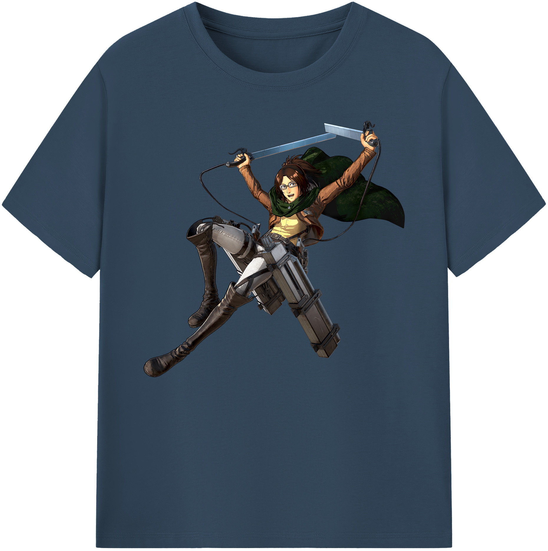 （画像用） 進撃の巨人 ハンジ·ゾエ Attack on Titan Hanji Zoe 綿100％ メンズ半袖Tシャツ｜肌触りやわらか＆通気性