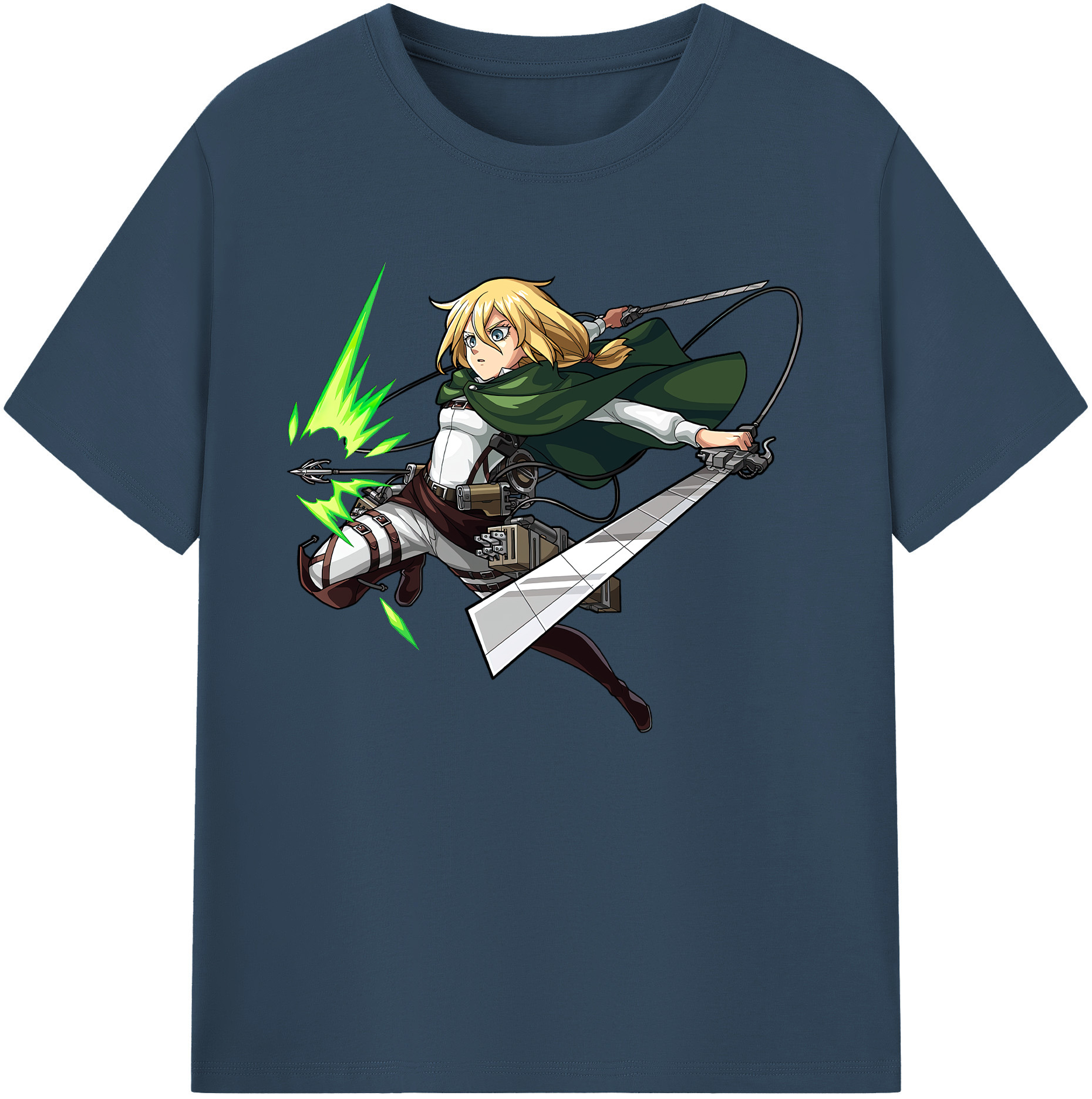 （画像用） 進撃の巨人 クリスタ·レンズ Attack on Titan Christa Lenz 綿100％ メンズ半袖Tシャツ｜肌触りやわらか＆通気性