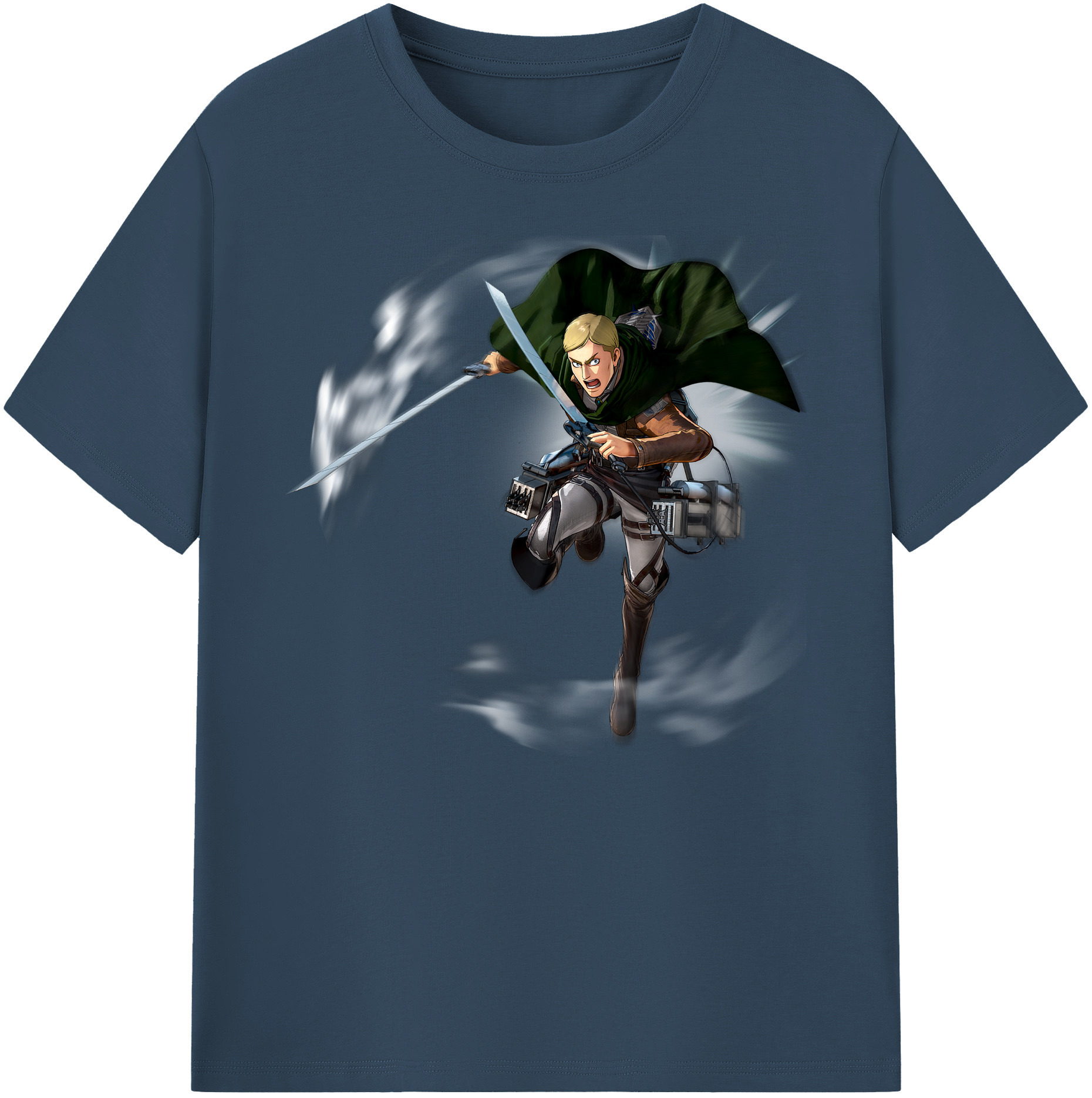 （画像用） 進撃の巨人 エルヴィン・スミス Attack on Titan Erwin Smith 綿100％ メンズ半袖Tシャツ｜肌触りやわらか＆通気性