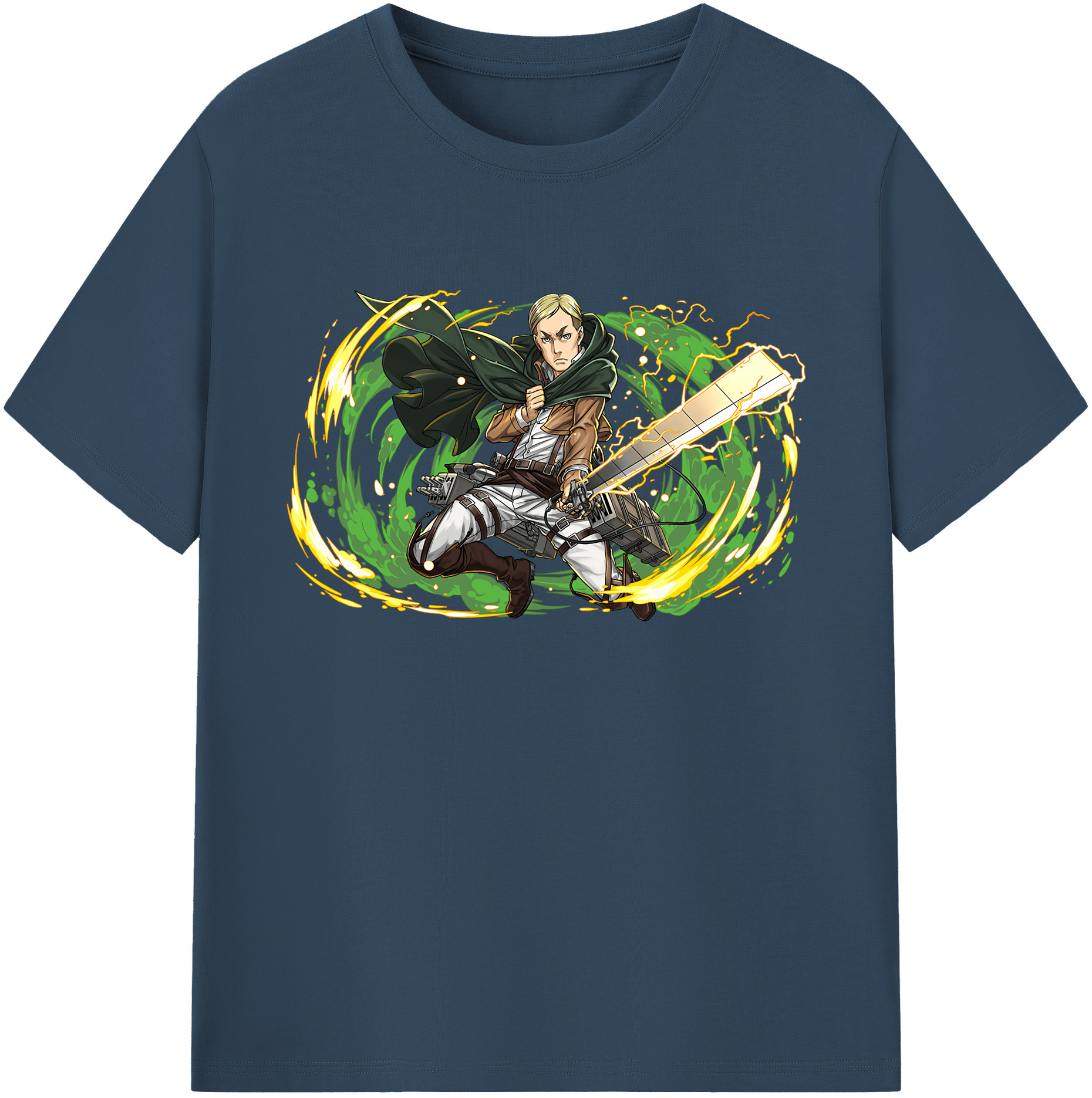 （画像用） 進撃の巨人 エルヴィン・スミス Attack on Titan Erwin Smith 綿100％ メンズ半袖Tシャツ｜肌触りやわらか＆通気性