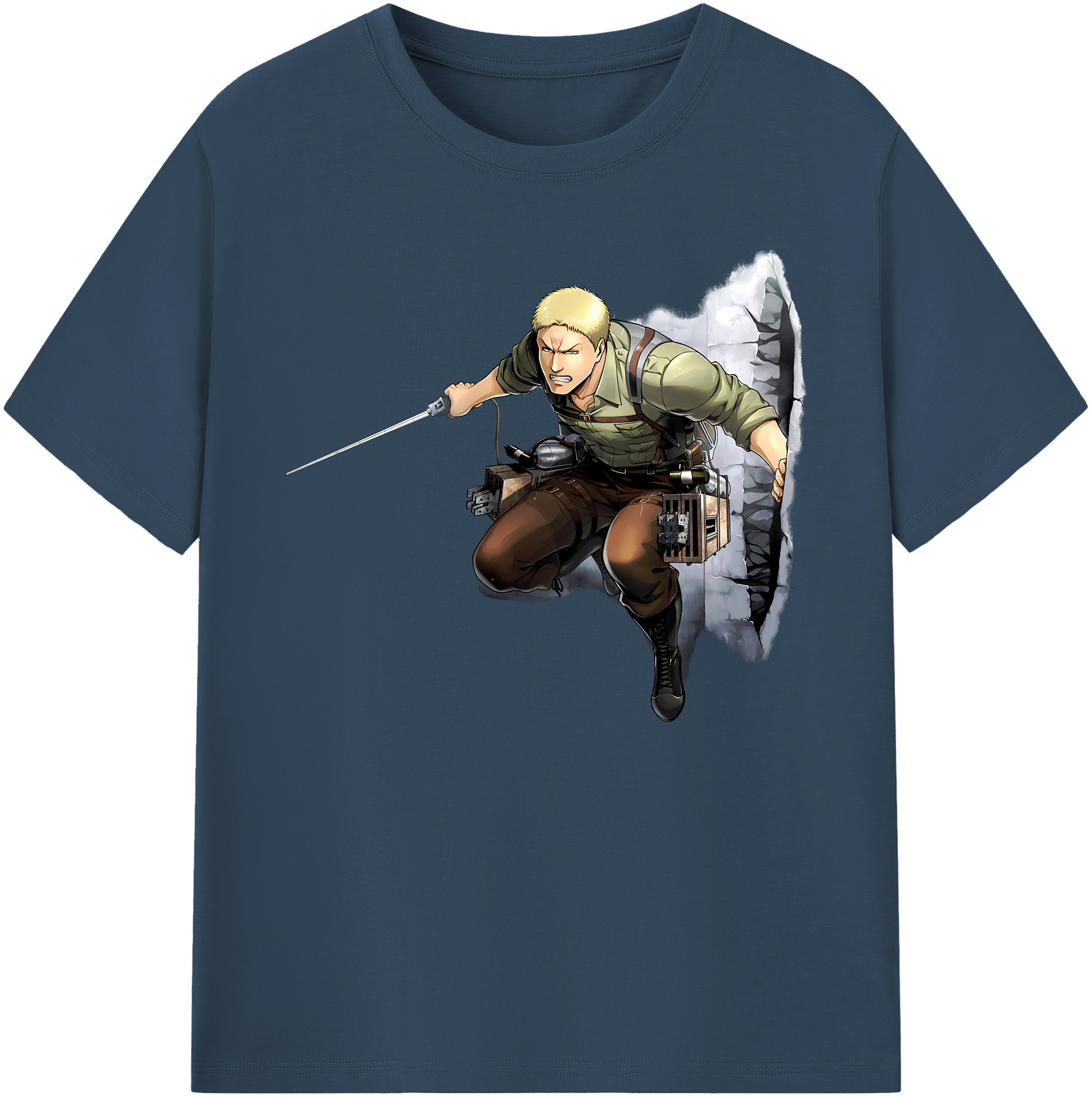 （画像用） 進撃の巨人 ライナー・ブラウン Attack on Titan Reiner Braun 綿100％ メンズ半袖Tシャツ｜肌触りやわらか＆通気性