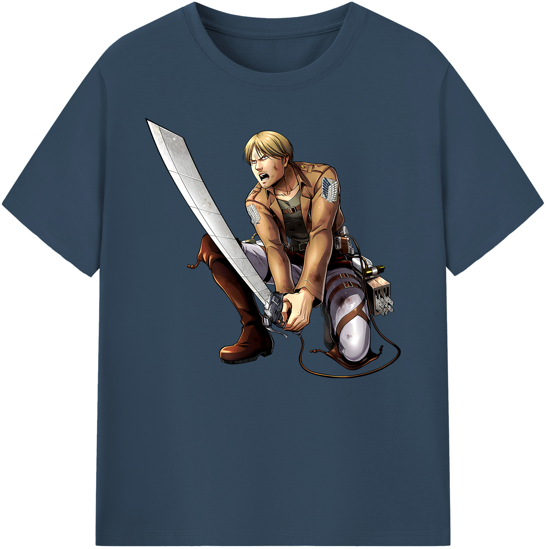 （画像用） 進撃の巨人 ミケ·ザカリアス Attack on Titan Mike Zakarius 綿100％ メンズ半袖Tシャツ｜肌触りやわらか＆通気性