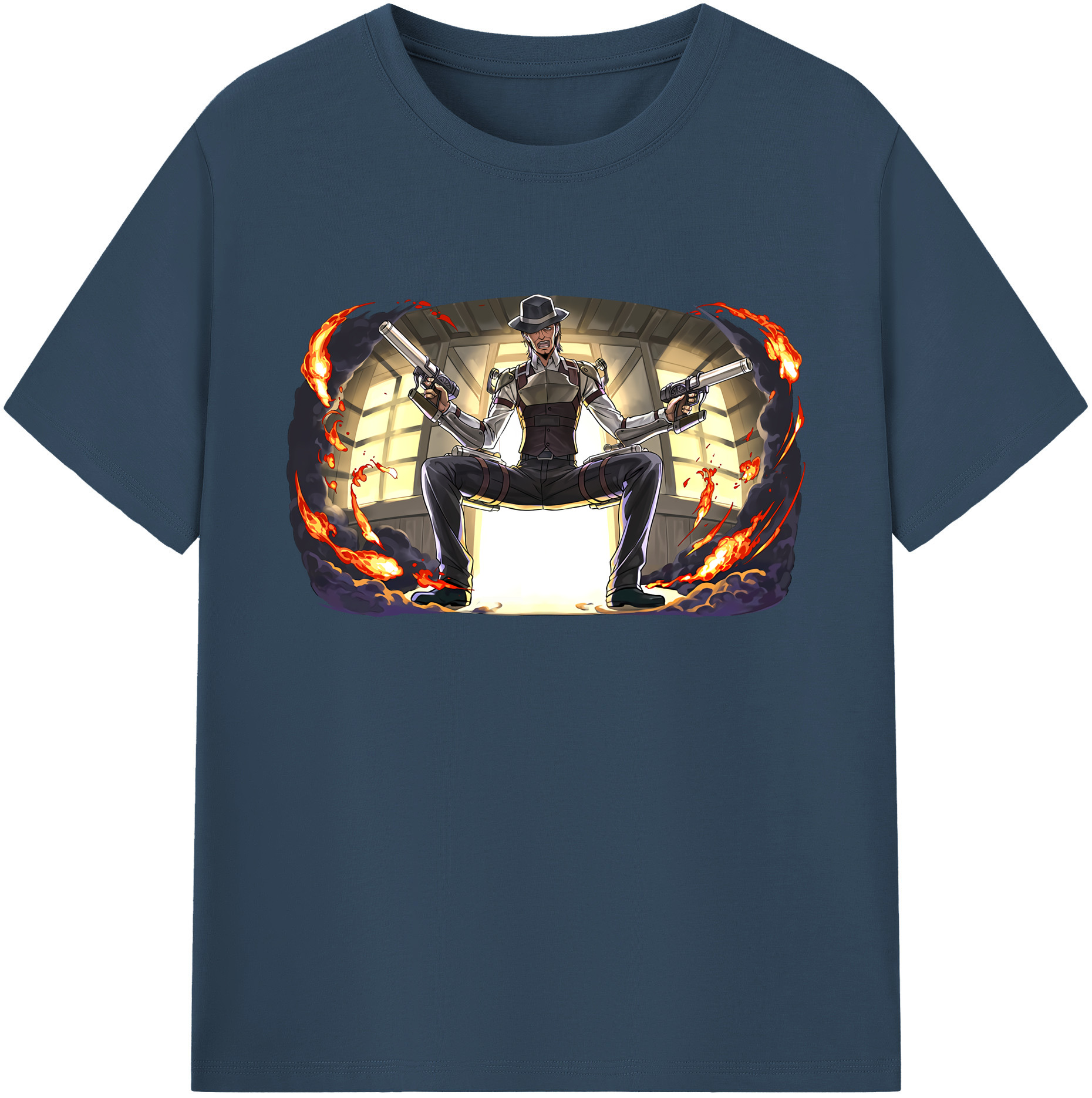 （画像用） 進撃の巨人 ケニー·アッカーマン Attack on Titan Kenny Ackerman 綿100％ メンズ半袖Tシャツ｜肌触りやわらか＆通気性