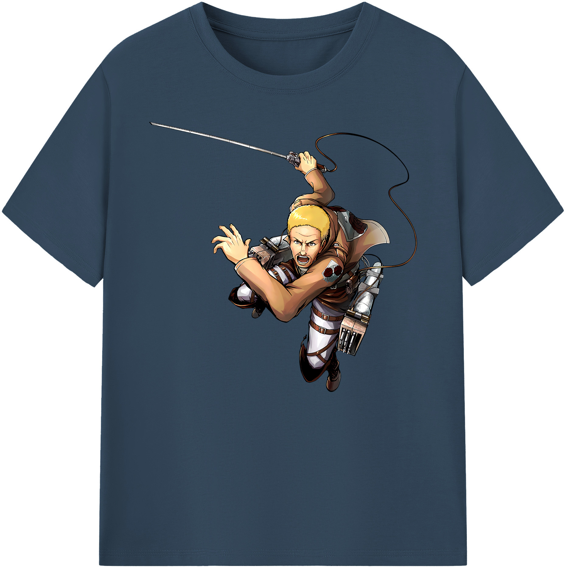 （画像用） 進撃の巨人 ハンネス Attack on Titan Hannes 綿100％ メンズ半袖Tシャツ｜肌触りやわらか＆通気性