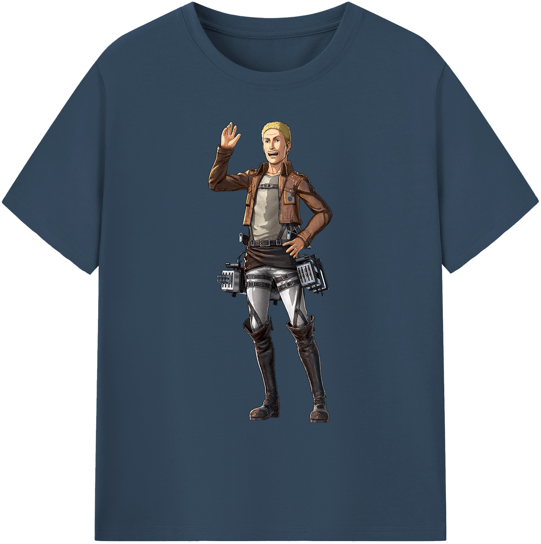 （画像用） 進撃の巨人 ハンネス Attack on Titan Hannes 綿100％ メンズ半袖Tシャツ｜肌触りやわらか＆通気性