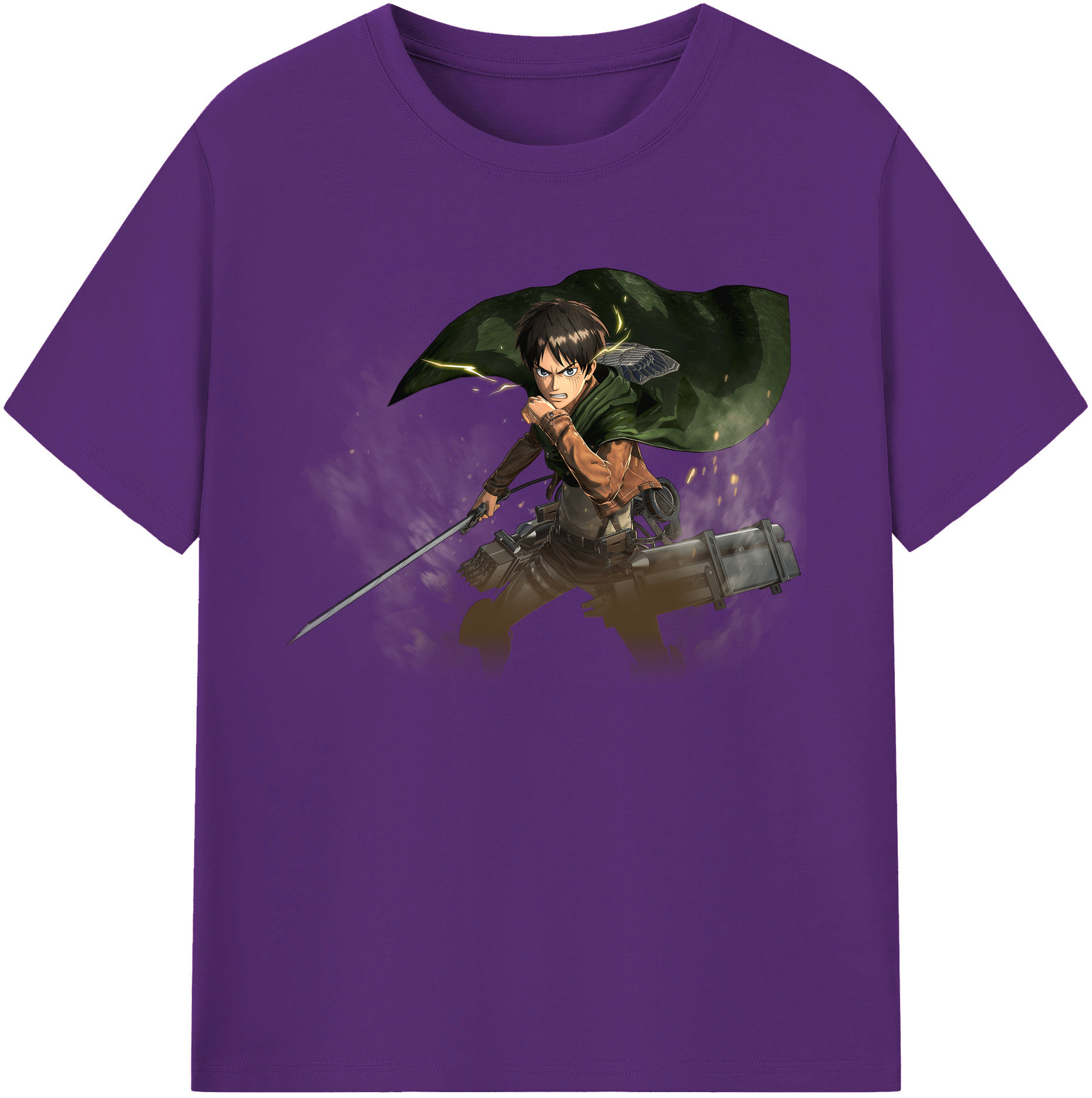 （画像用） 進撃の巨人 エレン･イェーガー Attack on Titan Eren Jäger 綿100％ メンズ半袖Tシャツ｜肌触りやわらか＆通気性