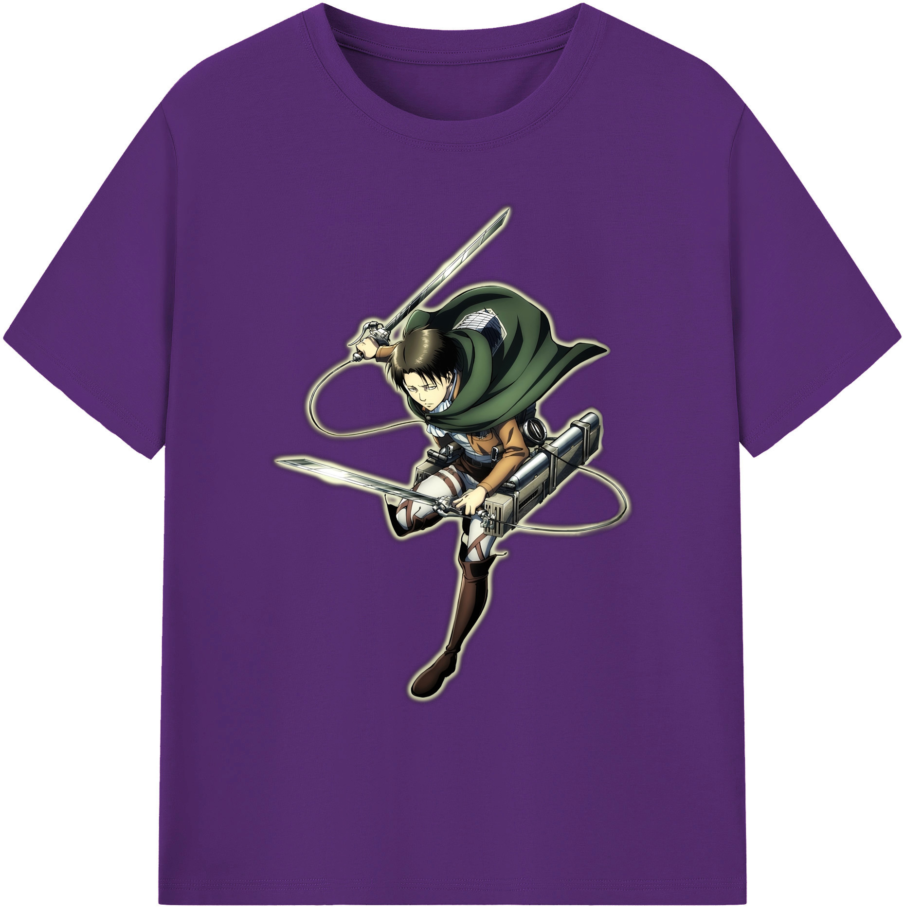 （画像用） 進撃の巨人 リヴァイ·アッカーマン Attack on Titan Levi Ackerman 綿100％ メンズ半袖Tシャツ｜肌触りやわらか＆通気性