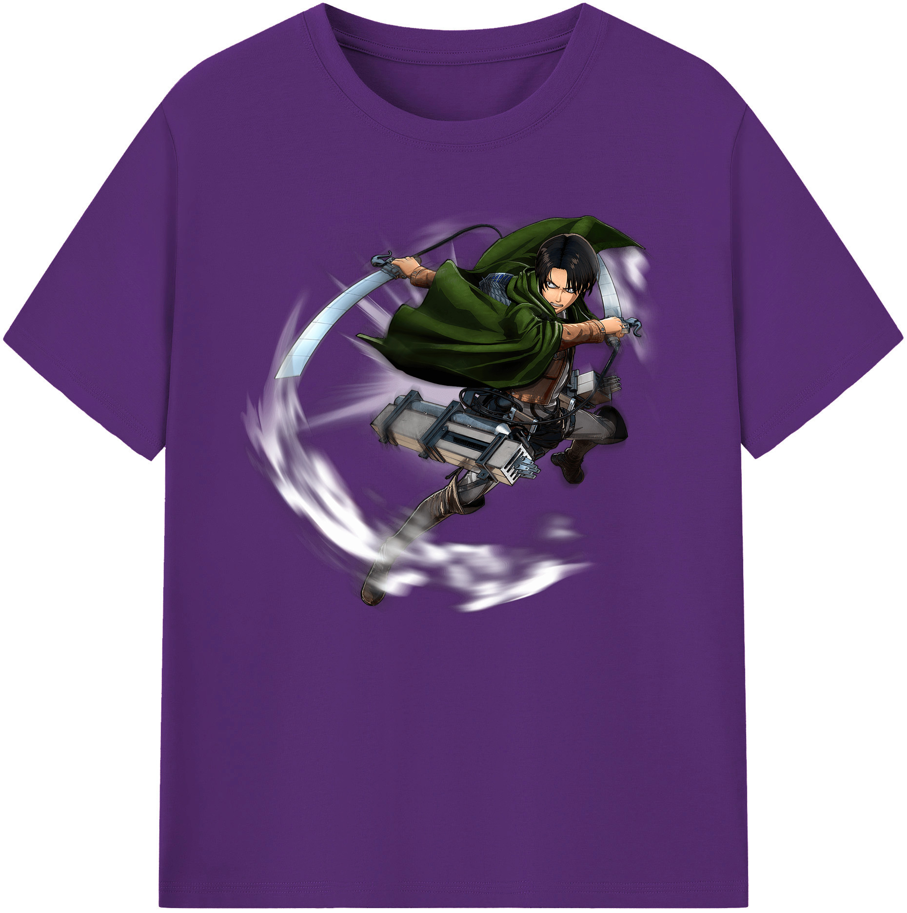 （画像用） 進撃の巨人 リヴァイ·アッカーマン Attack on Titan Levi Ackerman 綿100％ メンズ半袖Tシャツ｜肌触りやわらか＆通気性