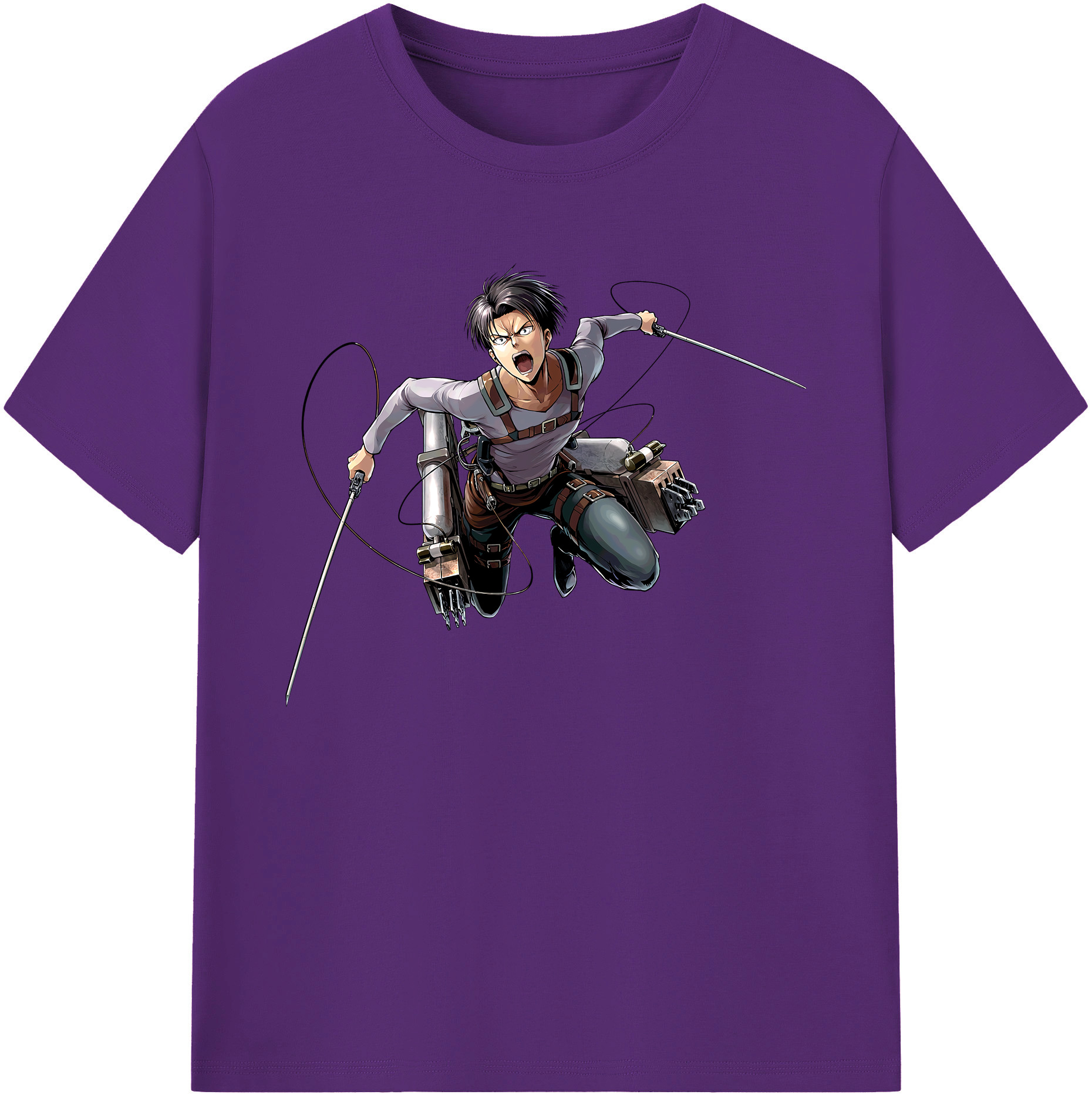 （画像用） 進撃の巨人 リヴァイ·アッカーマン Attack on Titan Levi Ackerman 綿100％ メンズ半袖Tシャツ｜肌触りやわらか＆通気性
