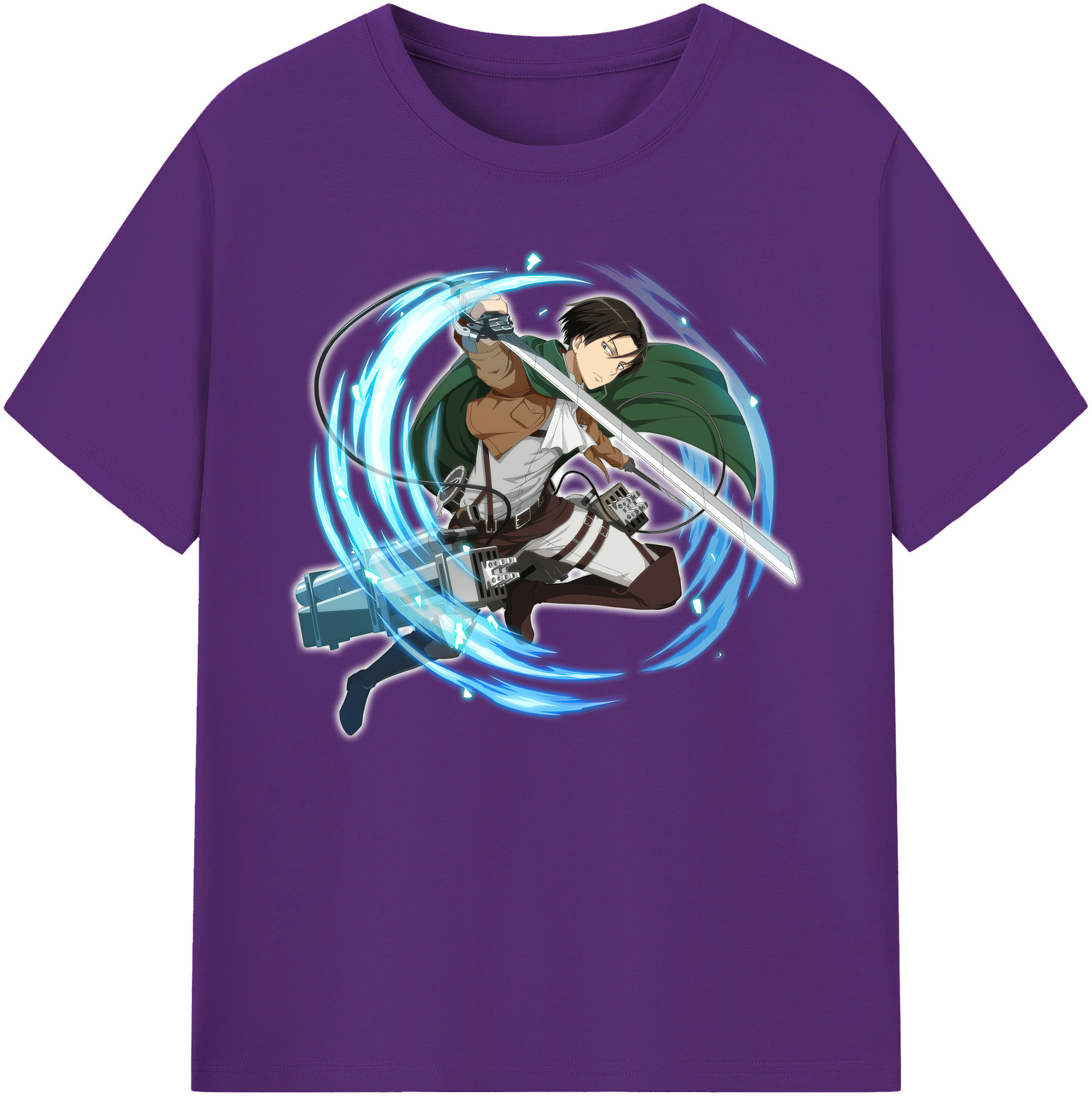（画像用） 進撃の巨人 リヴァイ·アッカーマン Attack on Titan Levi Ackerman 綿100％ メンズ半袖Tシャツ｜肌触りやわらか＆通気性