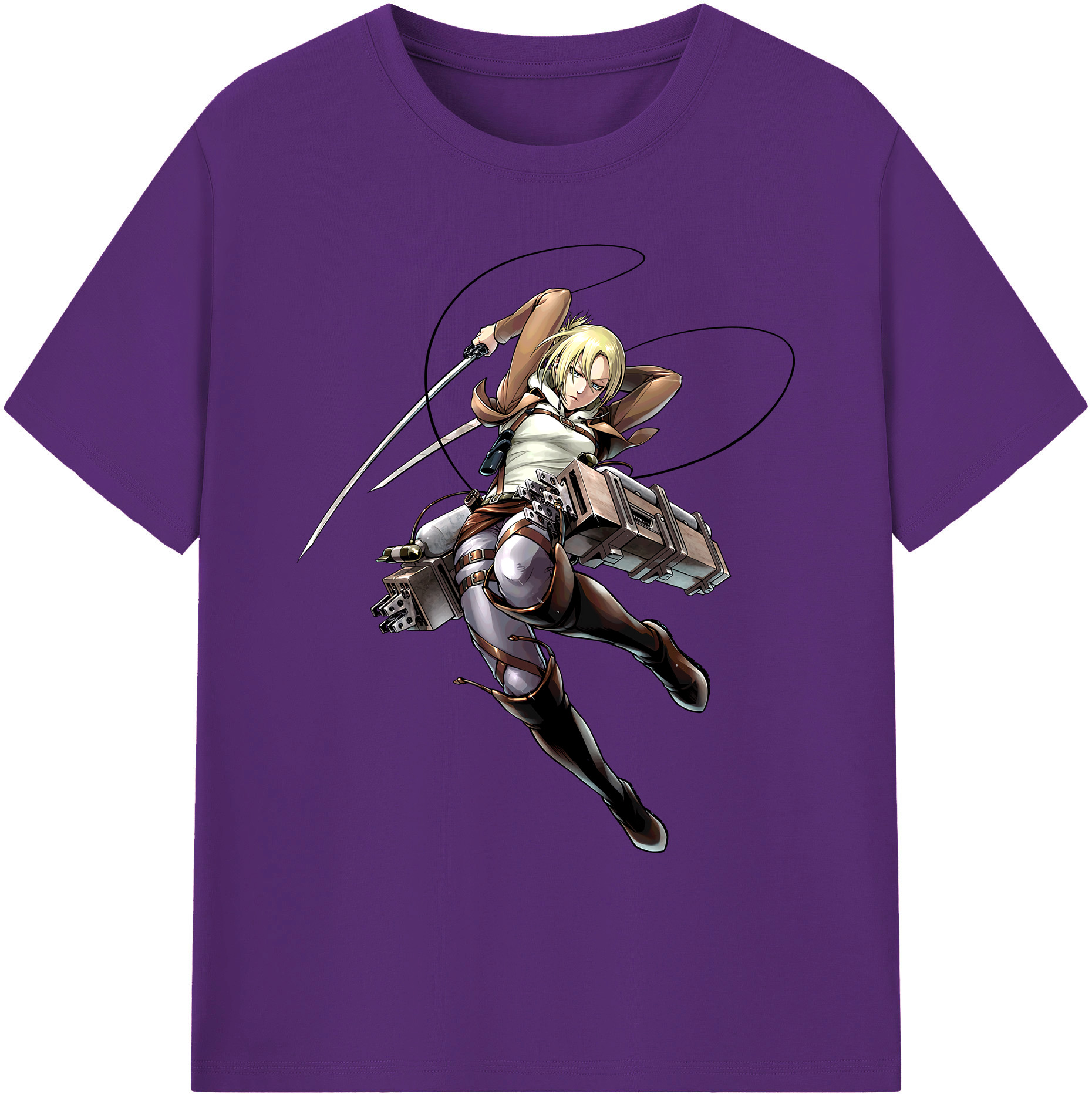 （画像用） 進撃の巨人 アニ・レオンハート Attack on Titan Annie Leonhart 綿100％ メンズ半袖Tシャツ｜肌触りやわらか＆通気性