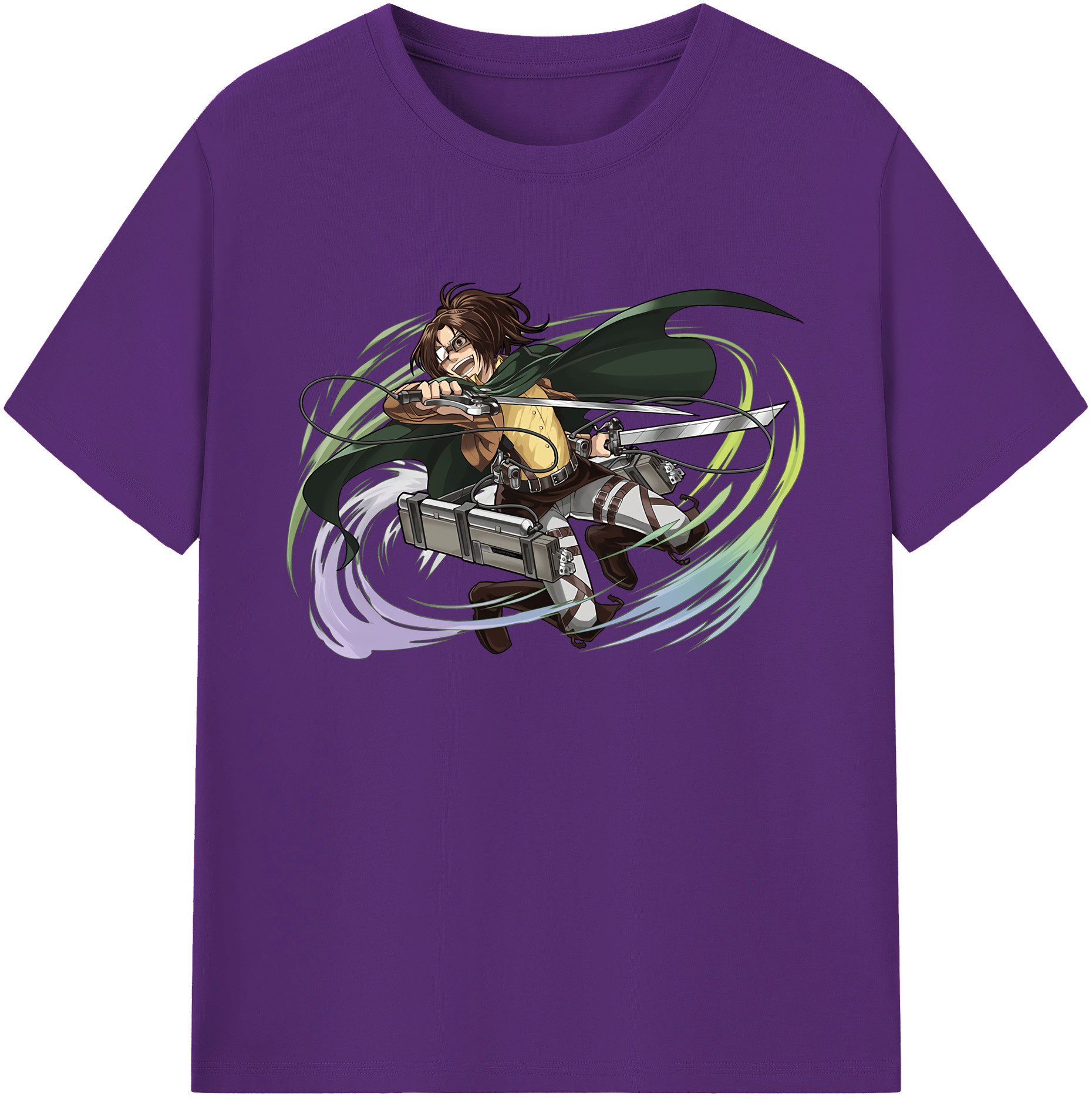 （画像用） 進撃の巨人 ハンジ·ゾエ Attack on Titan Hanji Zoe 綿100％ メンズ半袖Tシャツ｜肌触りやわらか＆通気性
