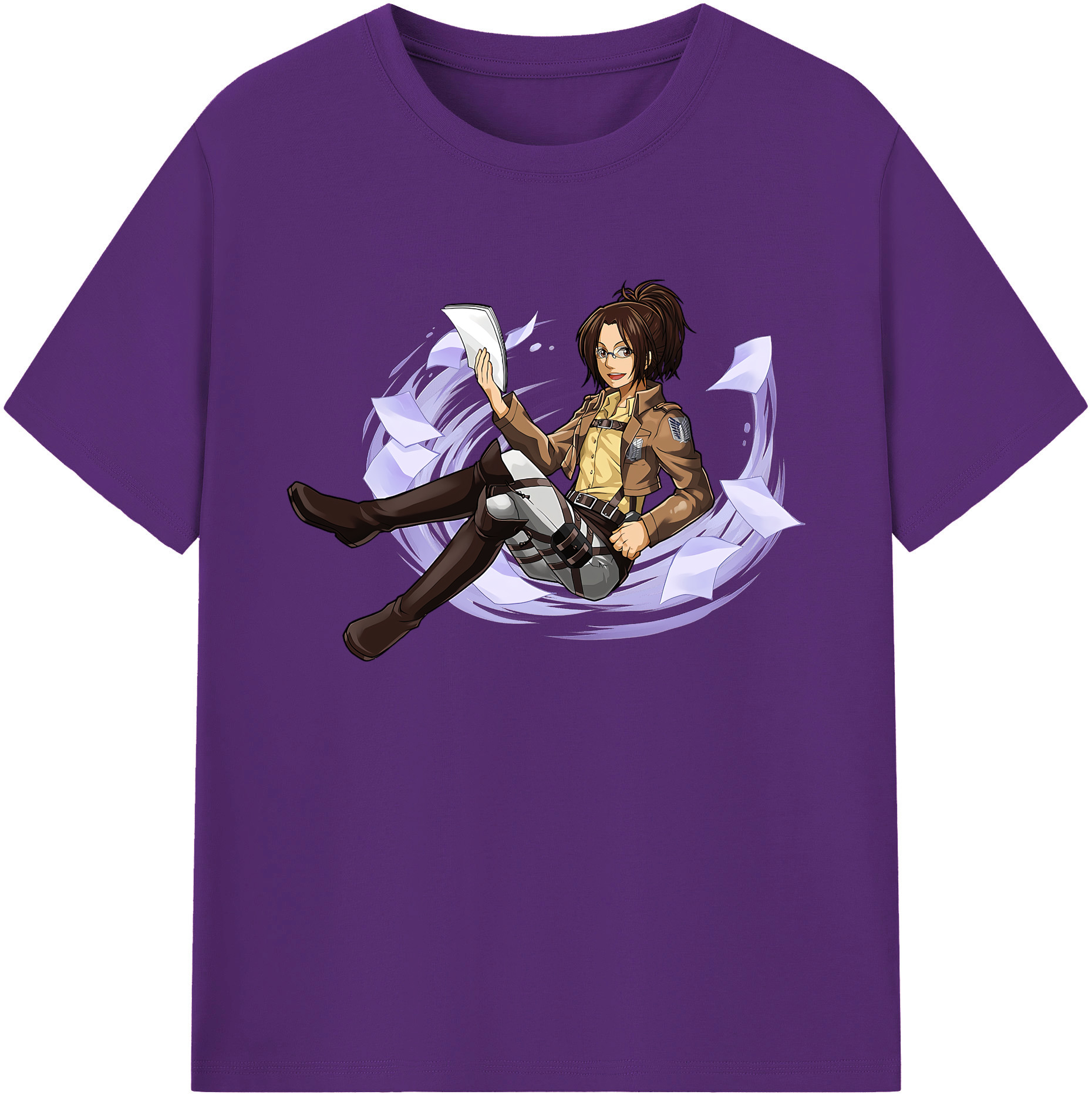 （画像用） 進撃の巨人 ハンジ·ゾエ Attack on Titan Hanji Zoe 綿100％ メンズ半袖Tシャツ｜肌触りやわらか＆通気性