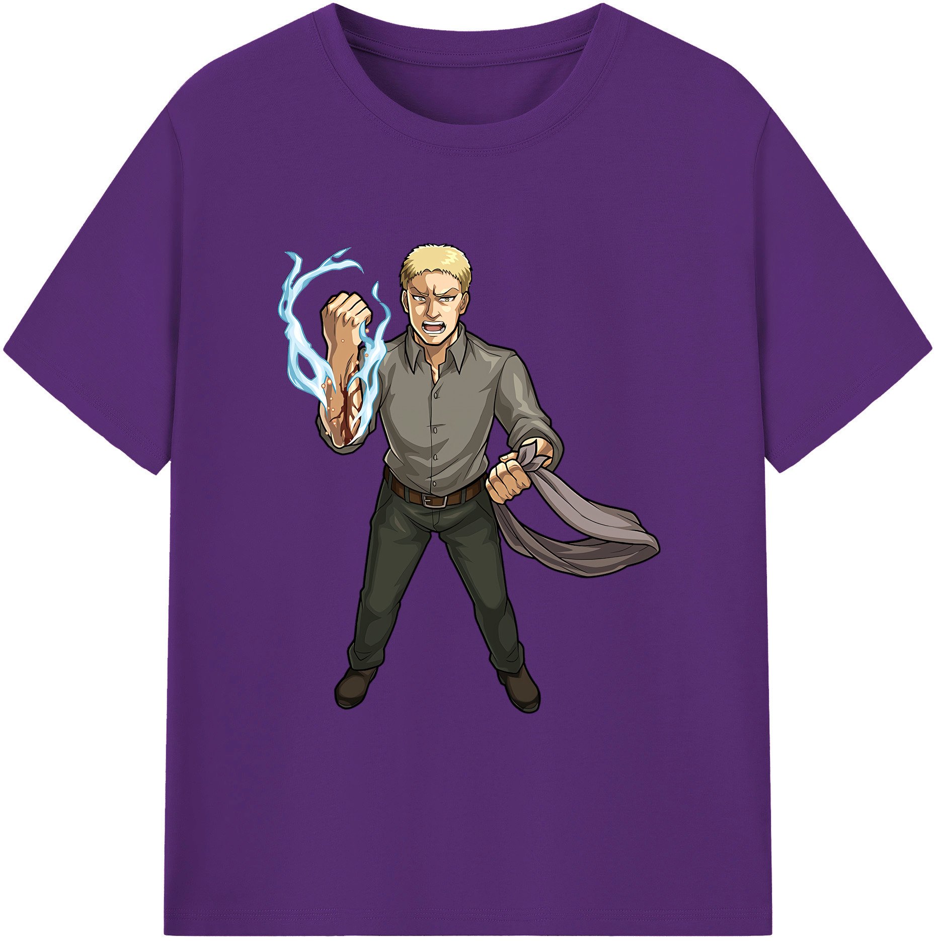 （画像用） 進撃の巨人 ライナー・ブラウン Attack on Titan Reiner Braun 綿100％ メンズ半袖Tシャツ｜肌触りやわらか＆通気性