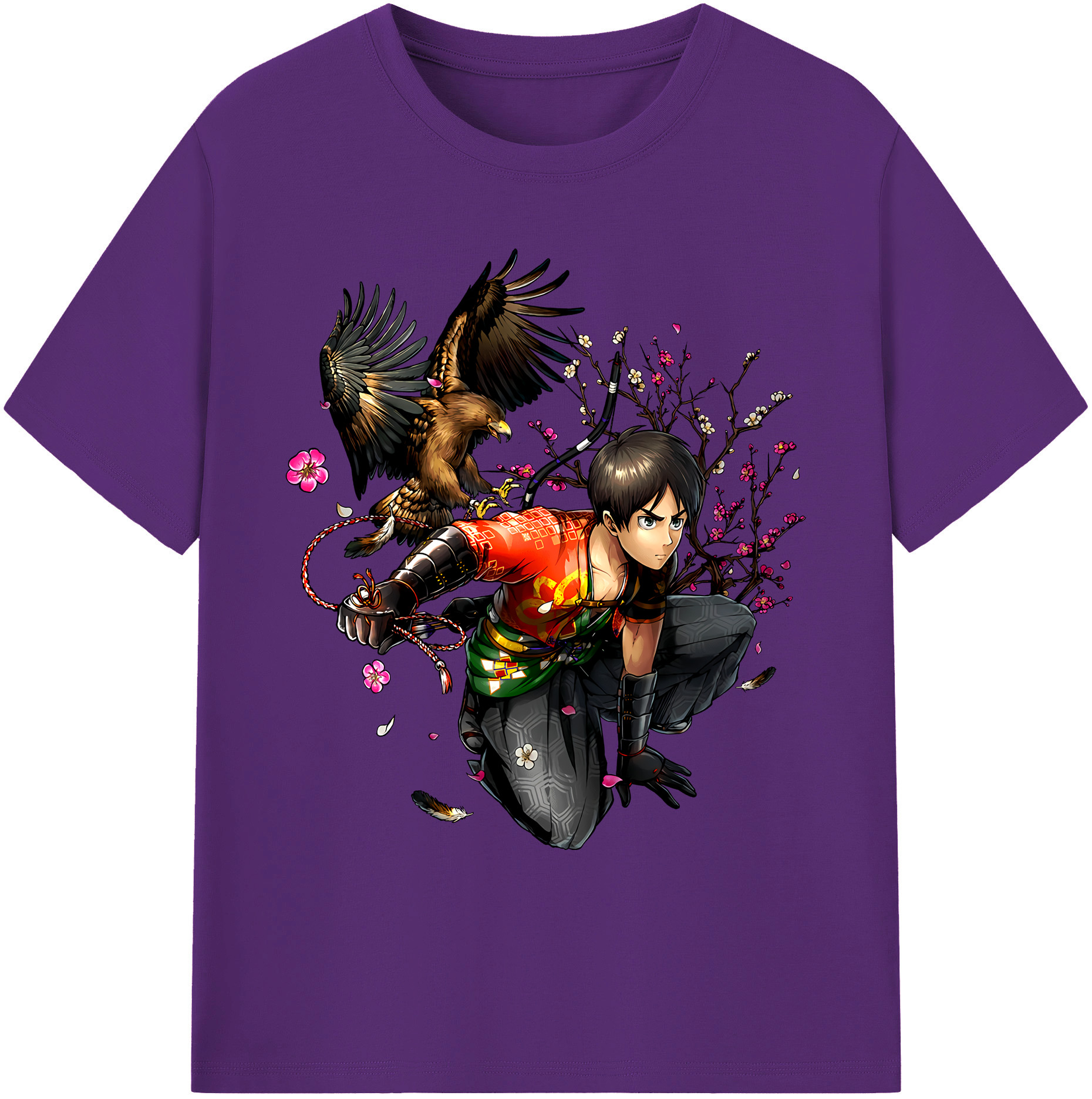 （画像用） 進撃の巨人 エレン･イェーガー Attack on Titan Eren Jäger 綿100％ メンズ半袖Tシャツ｜肌触りやわらか＆通気性