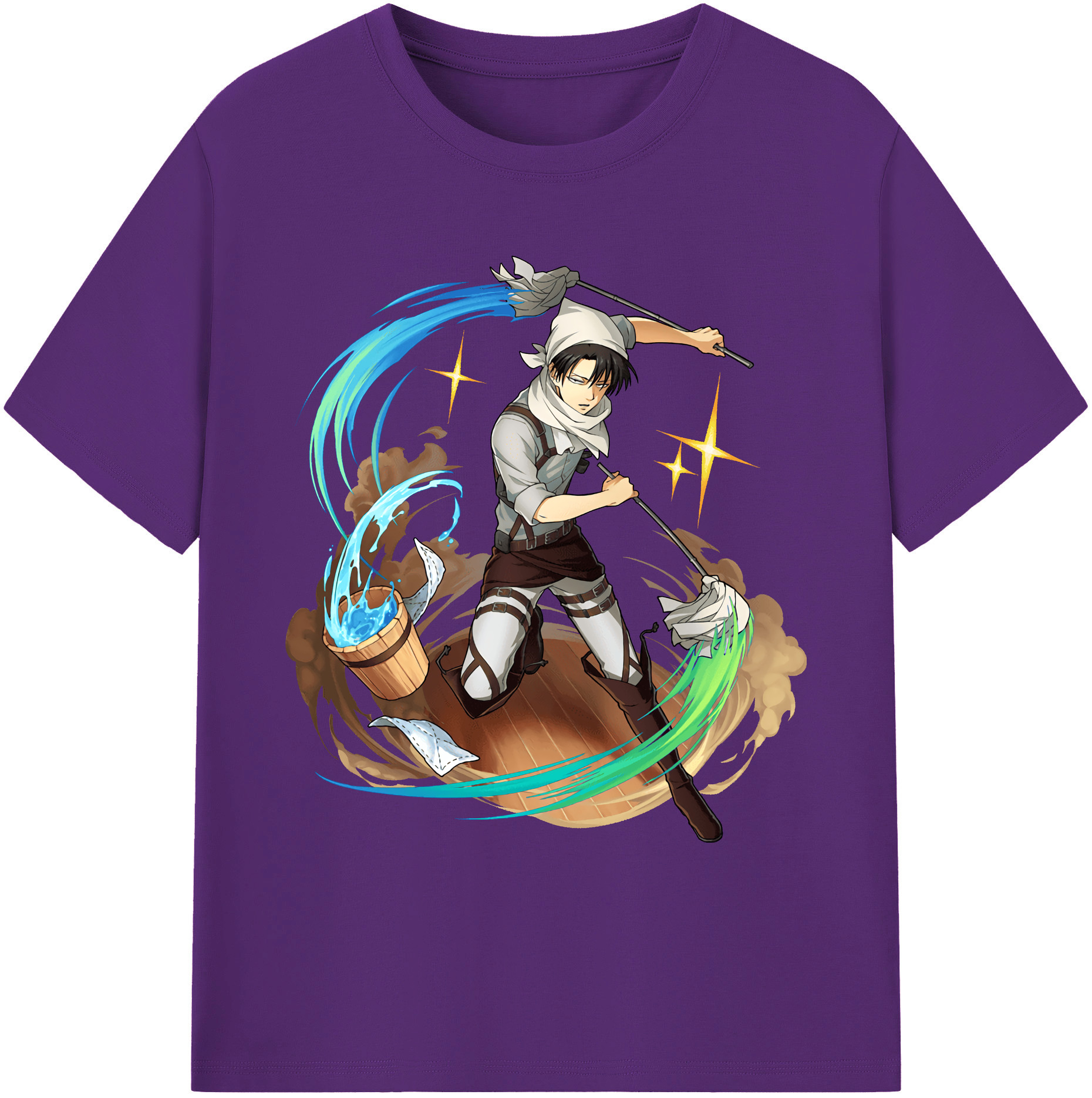 （画像用） 進撃の巨人 リヴァイ·アッカーマン Attack on Titan Levi Ackerman 綿100％ メンズ半袖Tシャツ｜肌触りやわらか＆通気性