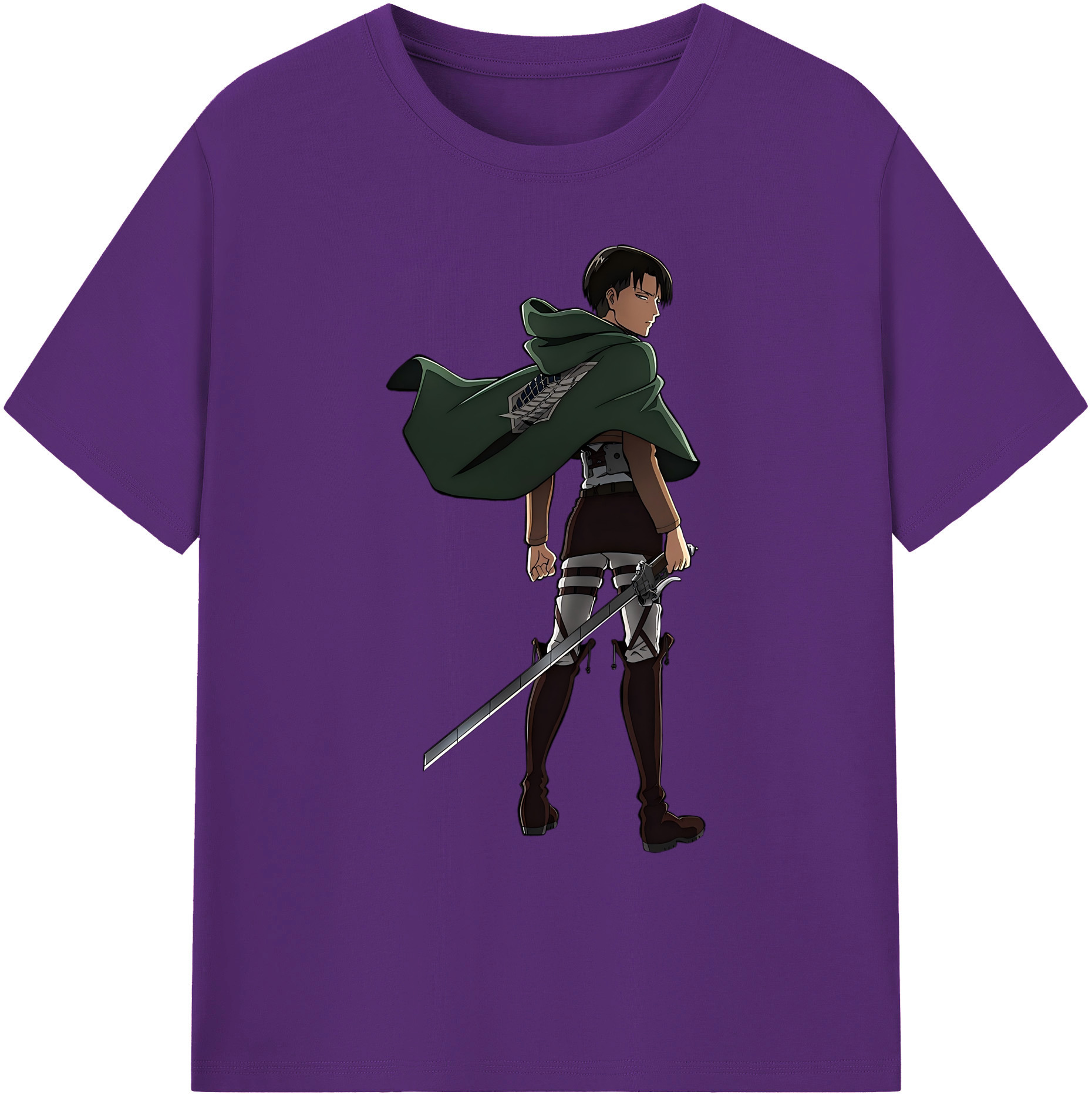 （画像用） 進撃の巨人 リヴァイ·アッカーマン Attack on Titan Levi Ackerman 綿100％ メンズ半袖Tシャツ｜肌触りやわらか＆通気性