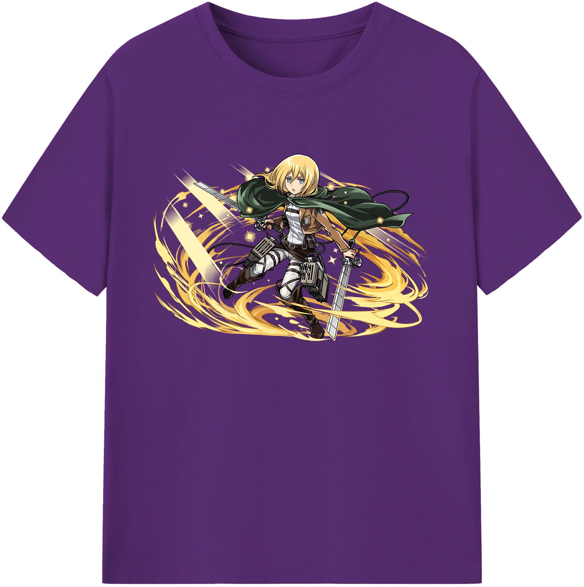（画像用） 進撃の巨人 クリスタ·レンズ Attack on Titan Christa Lenz 綿100％ メンズ半袖Tシャツ｜肌触りやわらか＆通気性