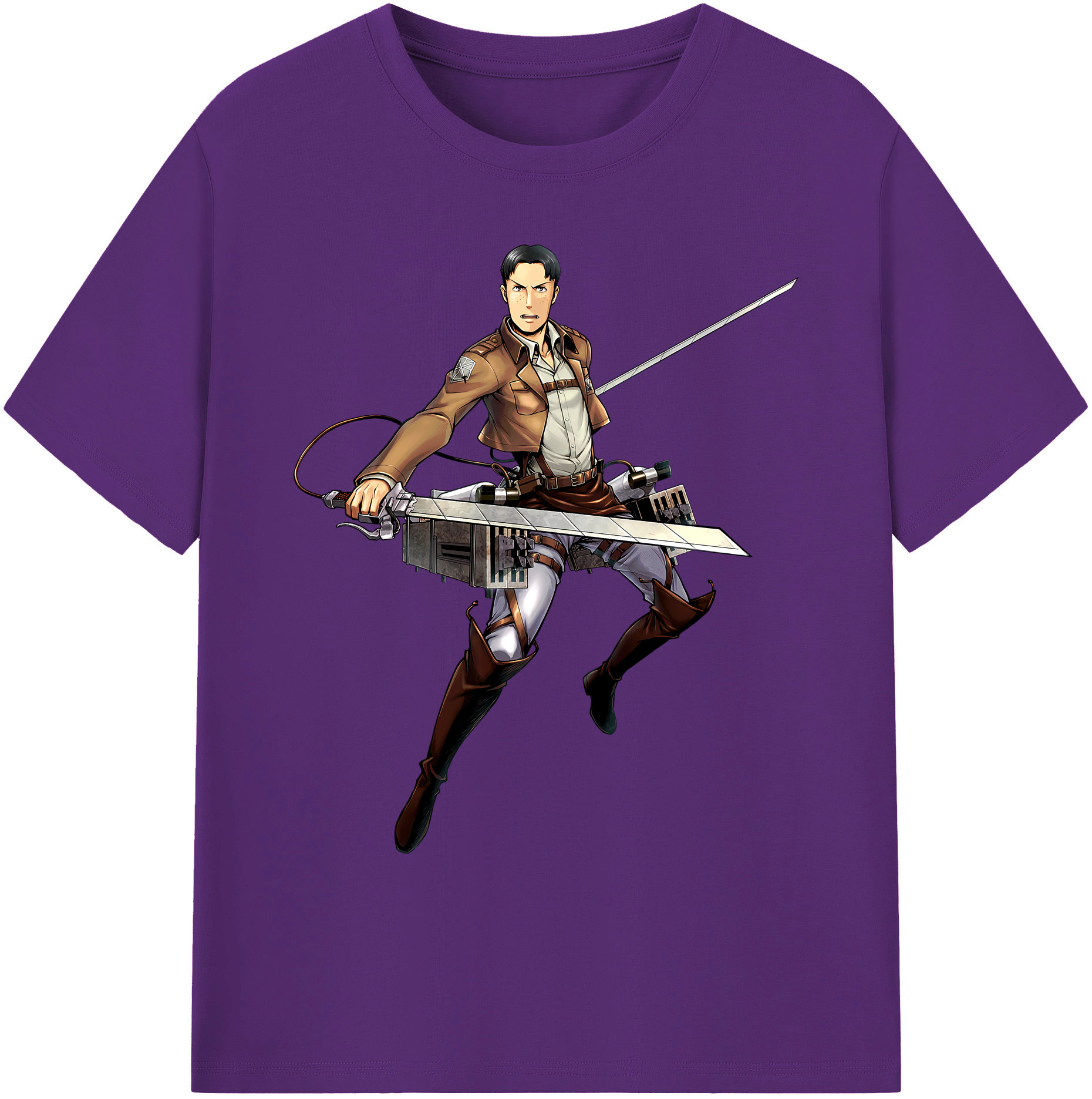 （画像用） 進撃の巨人 Attack on Titan 綿100％ メンズ半袖Tシャツ｜肌触りやわらか＆通気性