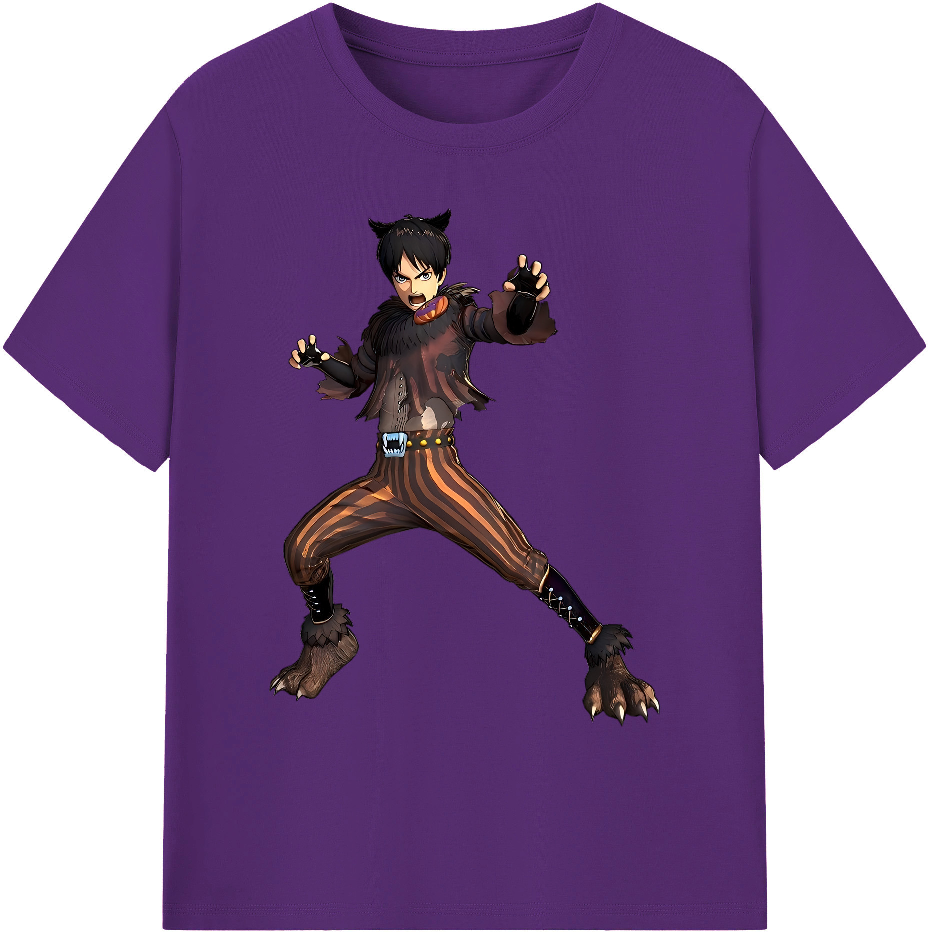 （画像用） 進撃の巨人 エレン･イェーガー Attack on Titan Eren Jäger 綿100％ メンズ半袖Tシャツ｜肌触りやわらか＆通気性