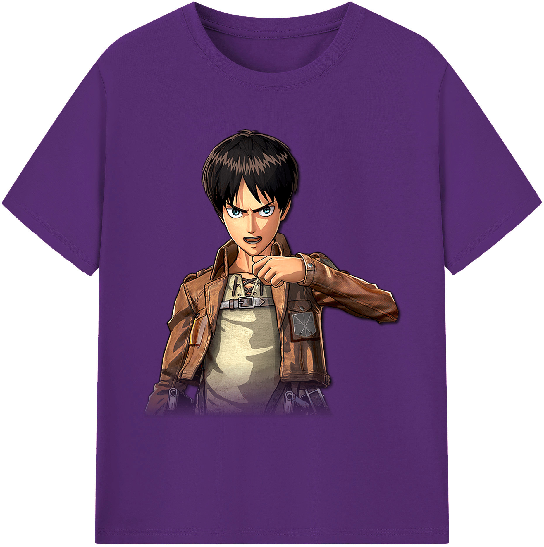 （画像用） 進撃の巨人 エレン･イェーガー Attack on Titan Eren Jäger 綿100％ メンズ半袖Tシャツ｜肌触りやわらか＆通気性