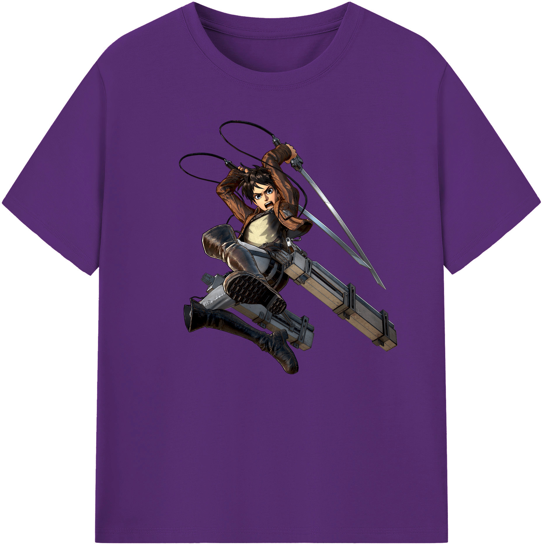 （画像用） 進撃の巨人 エレン･イェーガー Attack on Titan Eren Jäger 綿100％ メンズ半袖Tシャツ｜肌触りやわらか＆通気性