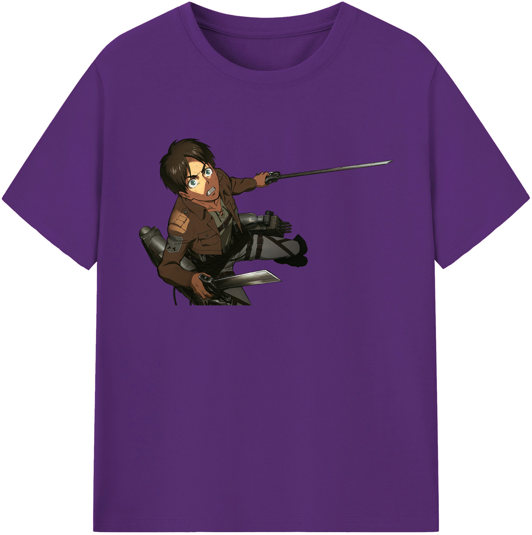 （画像用） 進撃の巨人 エレン･イェーガー Attack on Titan Eren Jäger 綿100％ メンズ半袖Tシャツ｜肌触りやわらか＆通気性