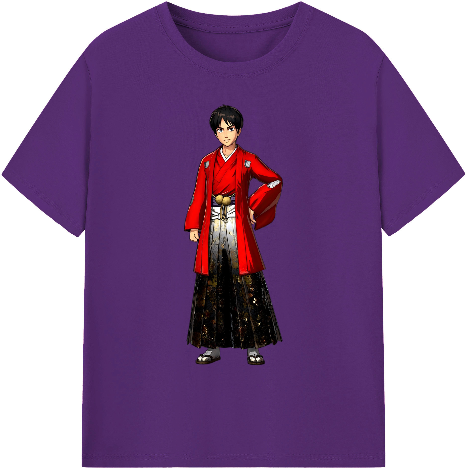 （画像用） 進撃の巨人 エレン･イェーガー Attack on Titan Eren Jäger 綿100％ メンズ半袖Tシャツ｜肌触りやわらか＆通気性