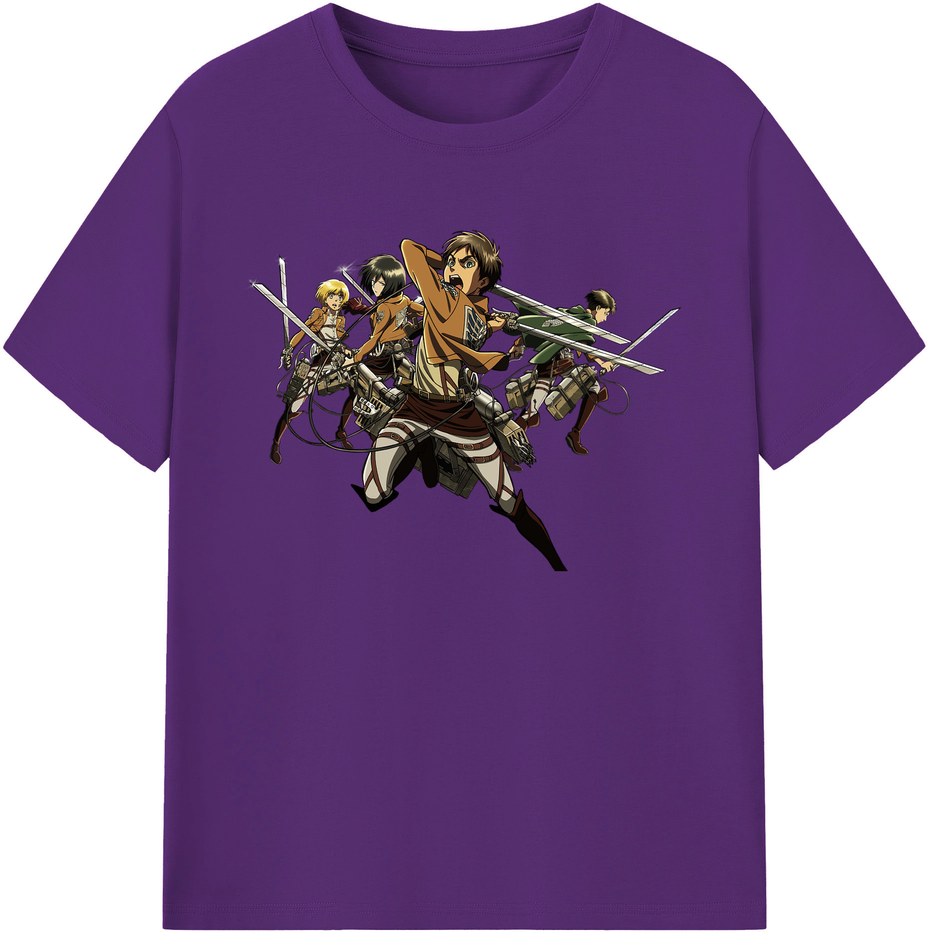 （画像用） 進撃の巨人 エレン･イェーガー Attack on Titan Eren Jäger 綿100％ メンズ半袖Tシャツ｜肌触りやわらか＆通気性