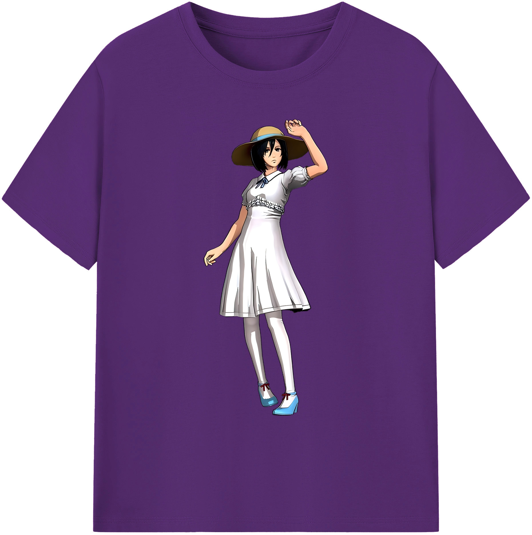 （画像用） 進撃の巨人 ミカサ·アッカーマン Attack on Titan Mikasa Ackerman 綿100％ メンズ半袖Tシャツ｜肌触りやわらか＆通気性