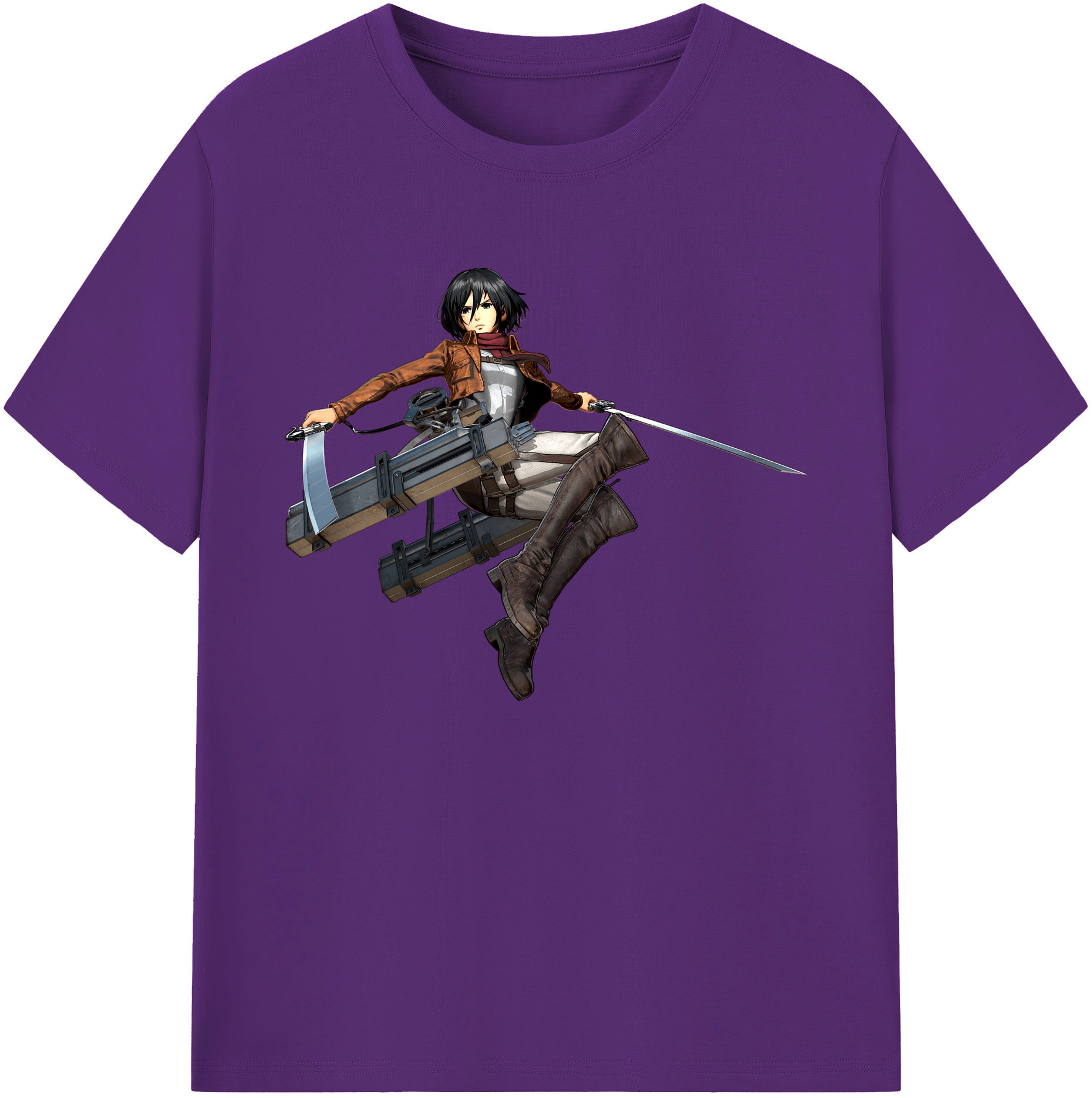 （画像用） 進撃の巨人 ミカサ·アッカーマン Attack on Titan Mikasa Ackerman 綿100％ メンズ半袖Tシャツ｜肌触りやわらか＆通気性