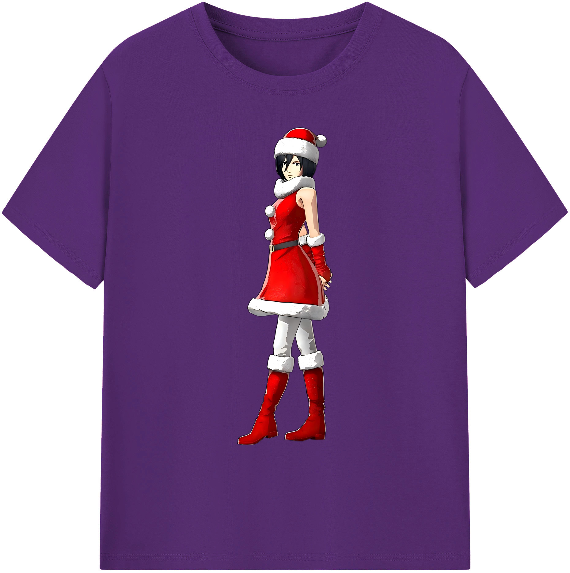 （画像用） 進撃の巨人 ミカサ·アッカーマン Attack on Titan Mikasa Ackerman 綿100％ メンズ半袖Tシャツ｜肌触りやわらか＆通気性