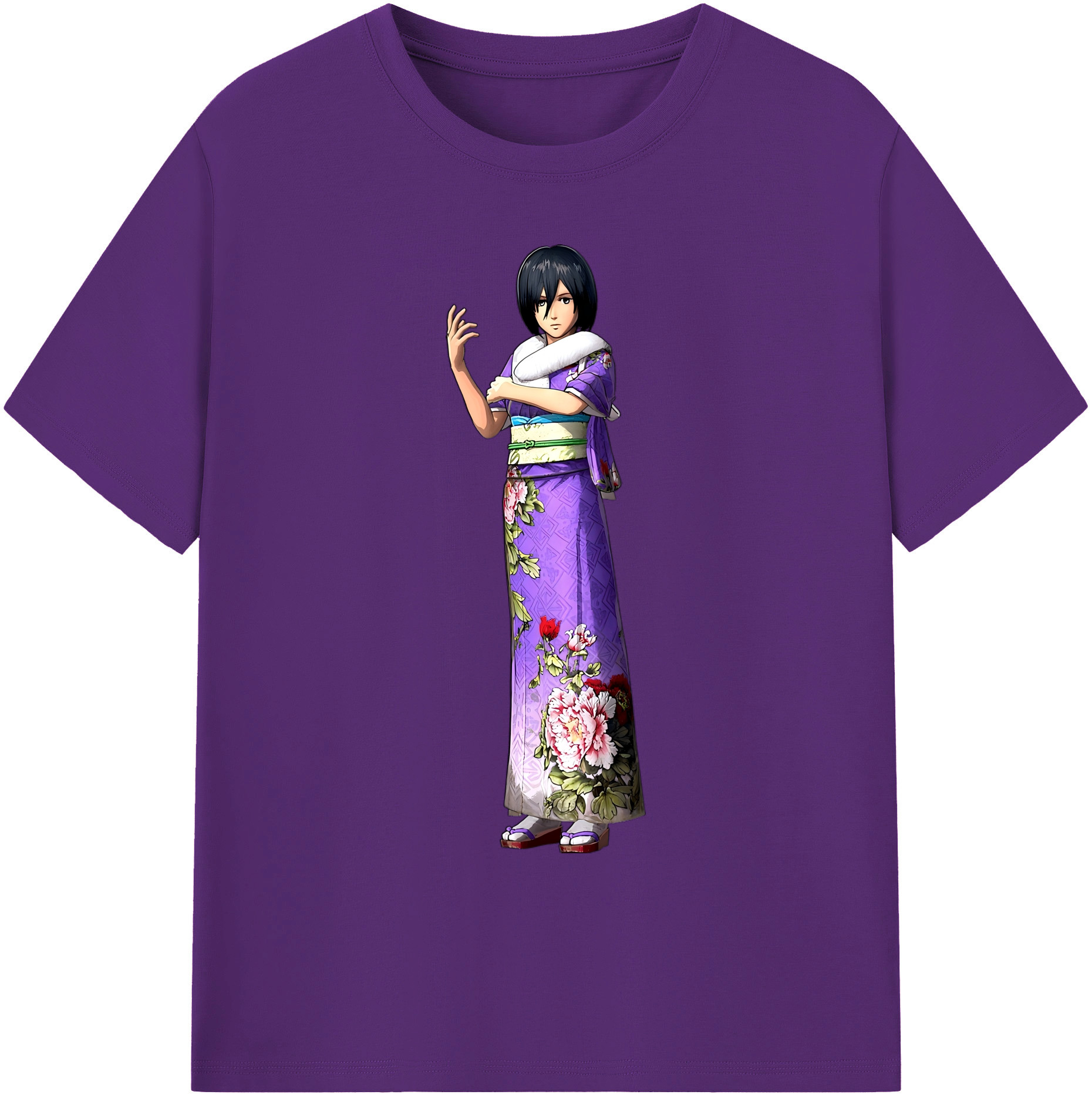 （画像用） 進撃の巨人 ミカサ·アッカーマン Attack on Titan Mikasa Ackerman 綿100％ メンズ半袖Tシャツ｜肌触りやわらか＆通気性