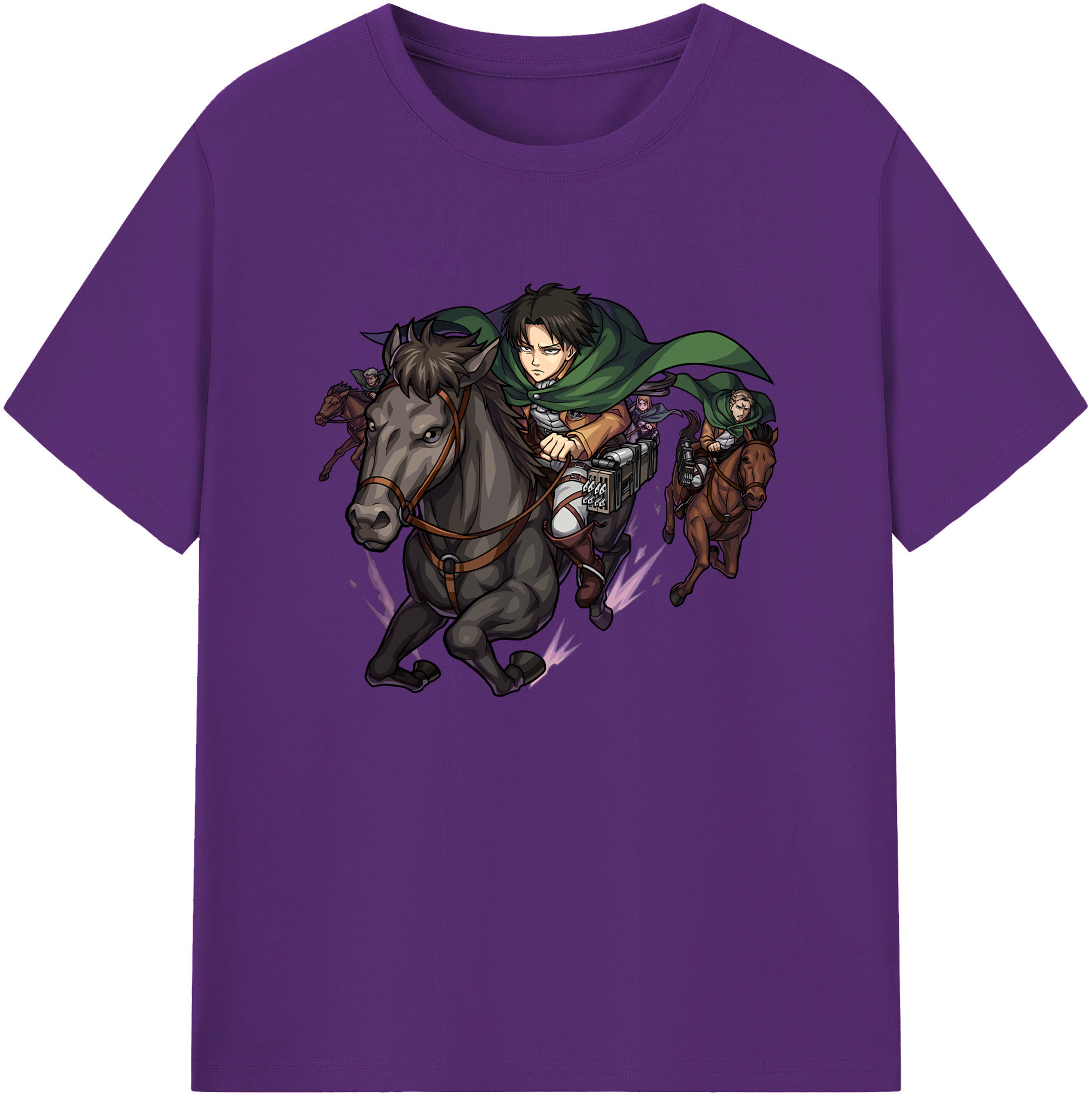（画像用） 進撃の巨人 リヴァイ·アッカーマン Attack on Titan Levi Ackerman 綿100％ メンズ半袖Tシャツ｜肌触りやわらか＆通気性