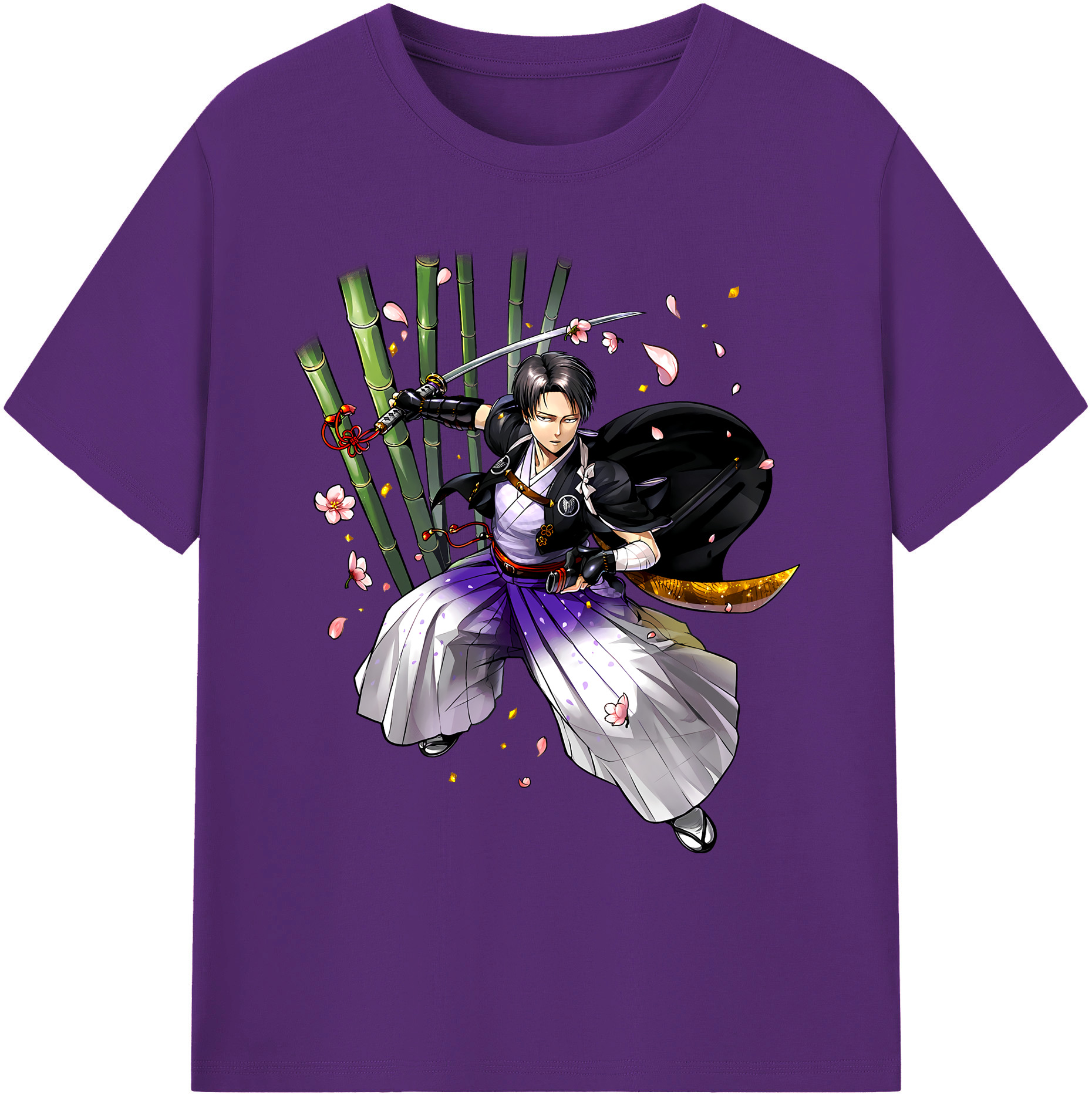 （画像用） 進撃の巨人 リヴァイ·アッカーマン Attack on Titan Levi Ackerman 綿100％ メンズ半袖Tシャツ｜肌触りやわらか＆通気性