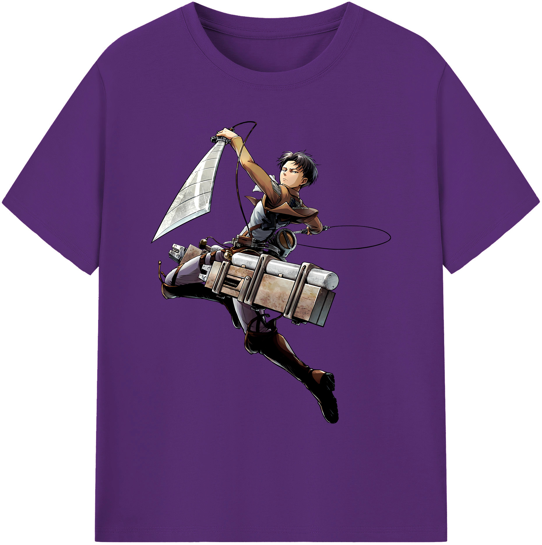 （画像用） 進撃の巨人 リヴァイ·アッカーマン Attack on Titan Levi Ackerman 綿100％ メンズ半袖Tシャツ｜肌触りやわらか＆通気性