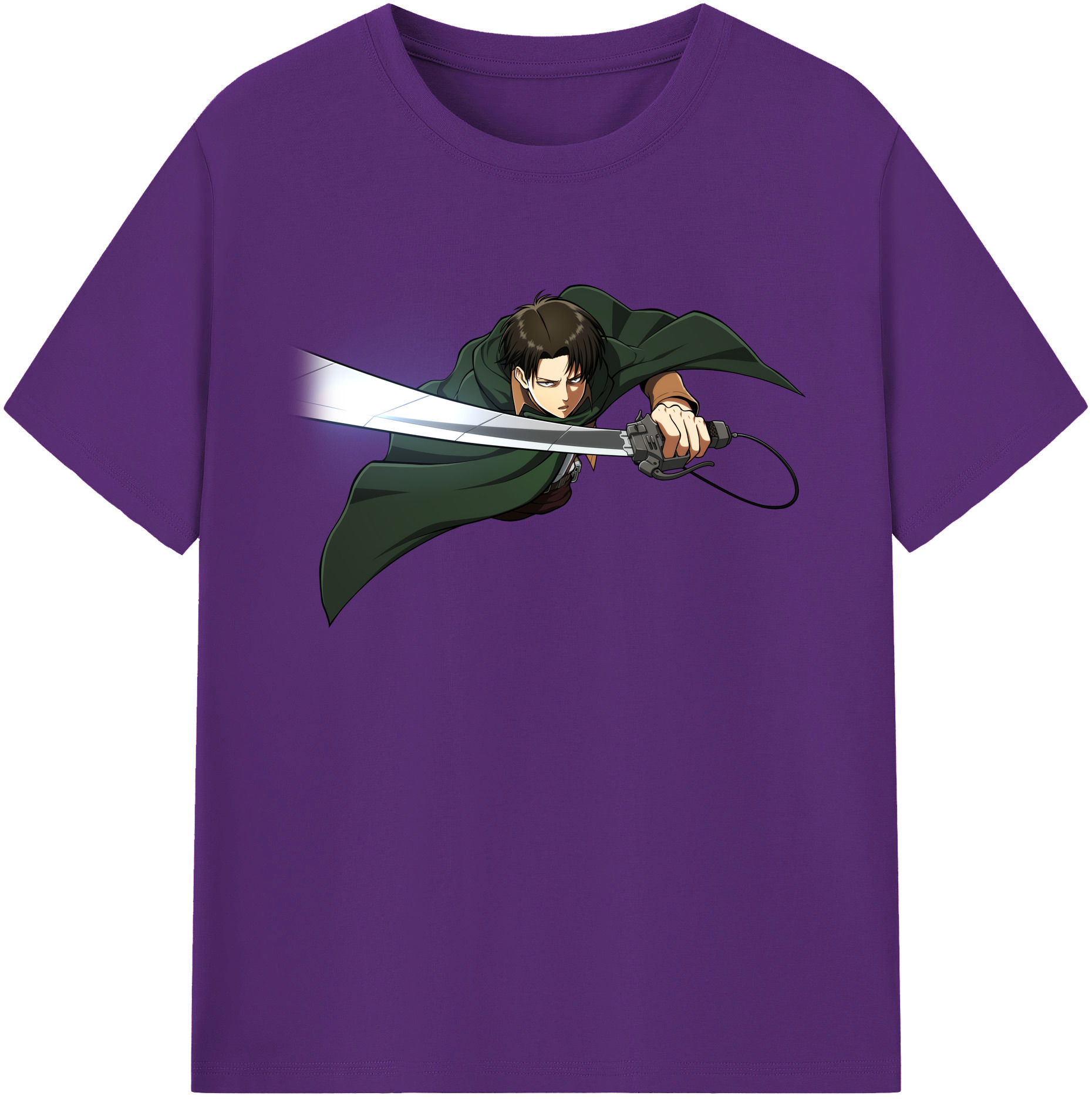 （画像用） 進撃の巨人 リヴァイ·アッカーマン Attack on Titan Levi Ackerman 綿100％ メンズ半袖Tシャツ｜肌触りやわらか＆通気性