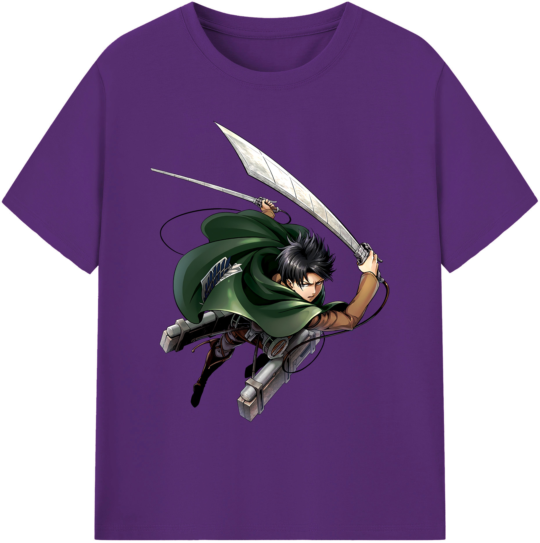 （画像用） 進撃の巨人 リヴァイ·アッカーマン Attack on Titan Levi Ackerman 綿100％ メンズ半袖Tシャツ｜肌触りやわらか＆通気性