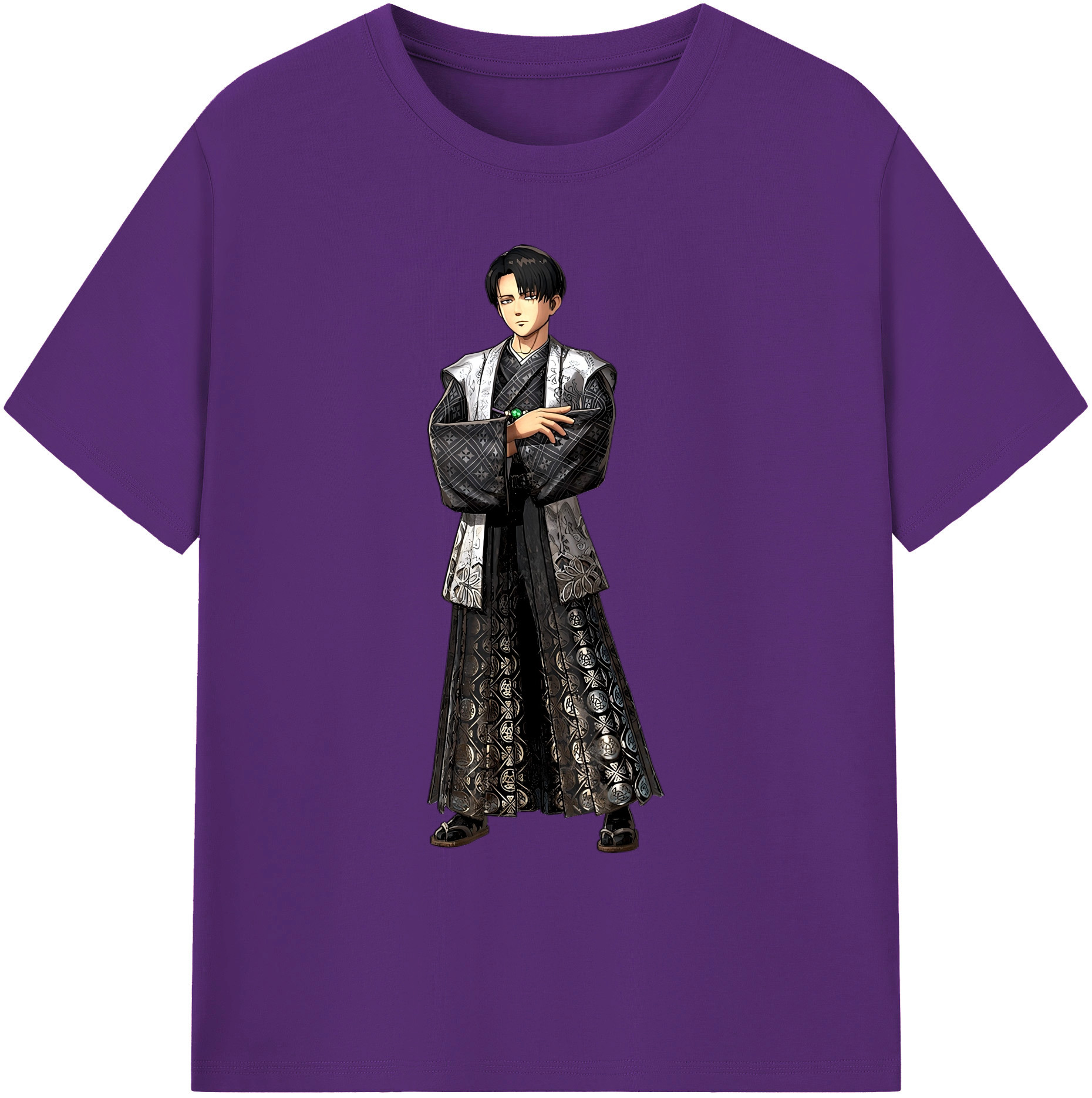（画像用） 進撃の巨人 リヴァイ·アッカーマン Attack on Titan Levi Ackerman 綿100％ メンズ半袖Tシャツ｜肌触りやわらか＆通気性