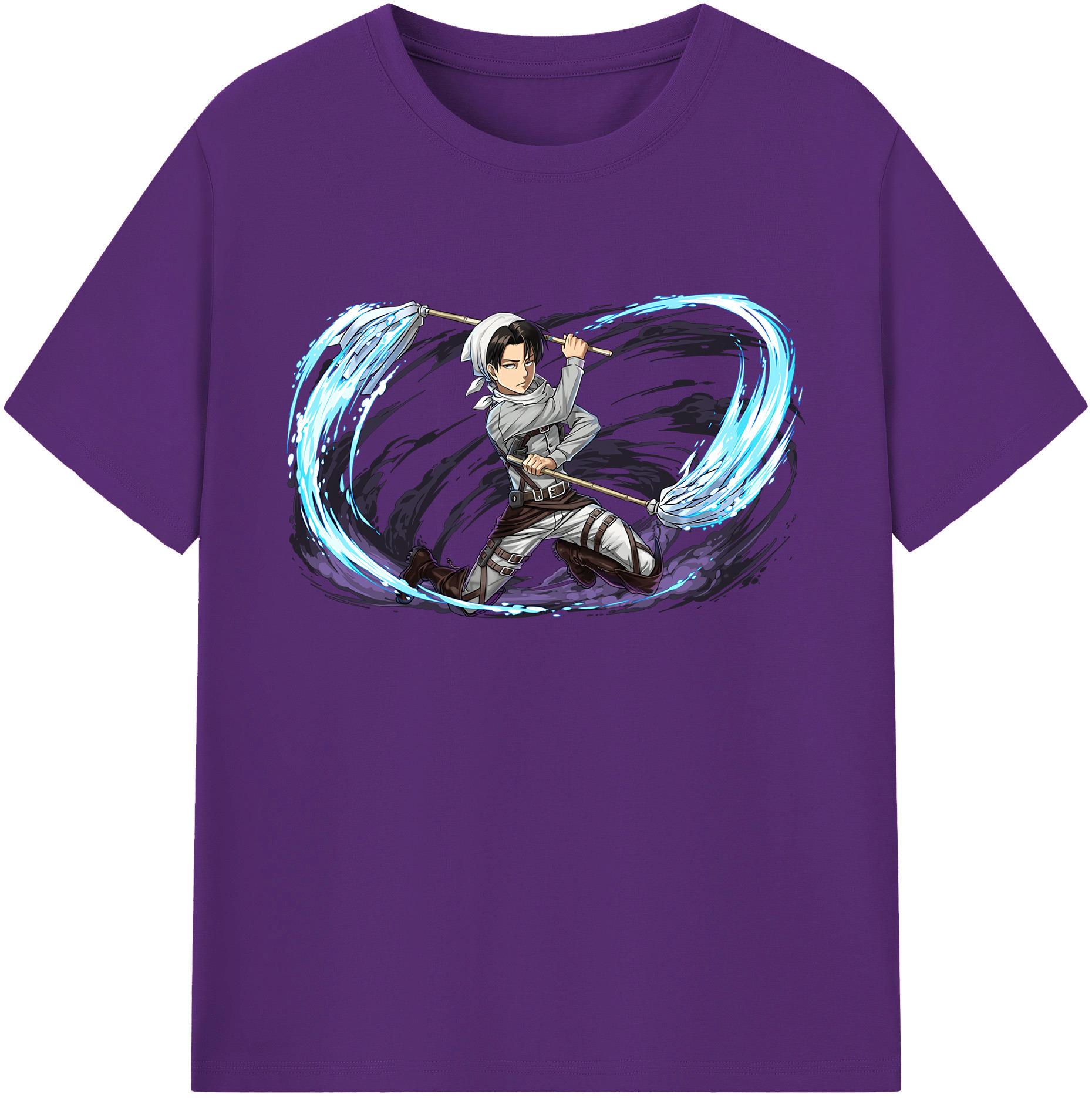 （画像用） 進撃の巨人 リヴァイ·アッカーマン Attack on Titan Levi Ackerman 綿100％ メンズ半袖Tシャツ｜肌触りやわらか＆通気性