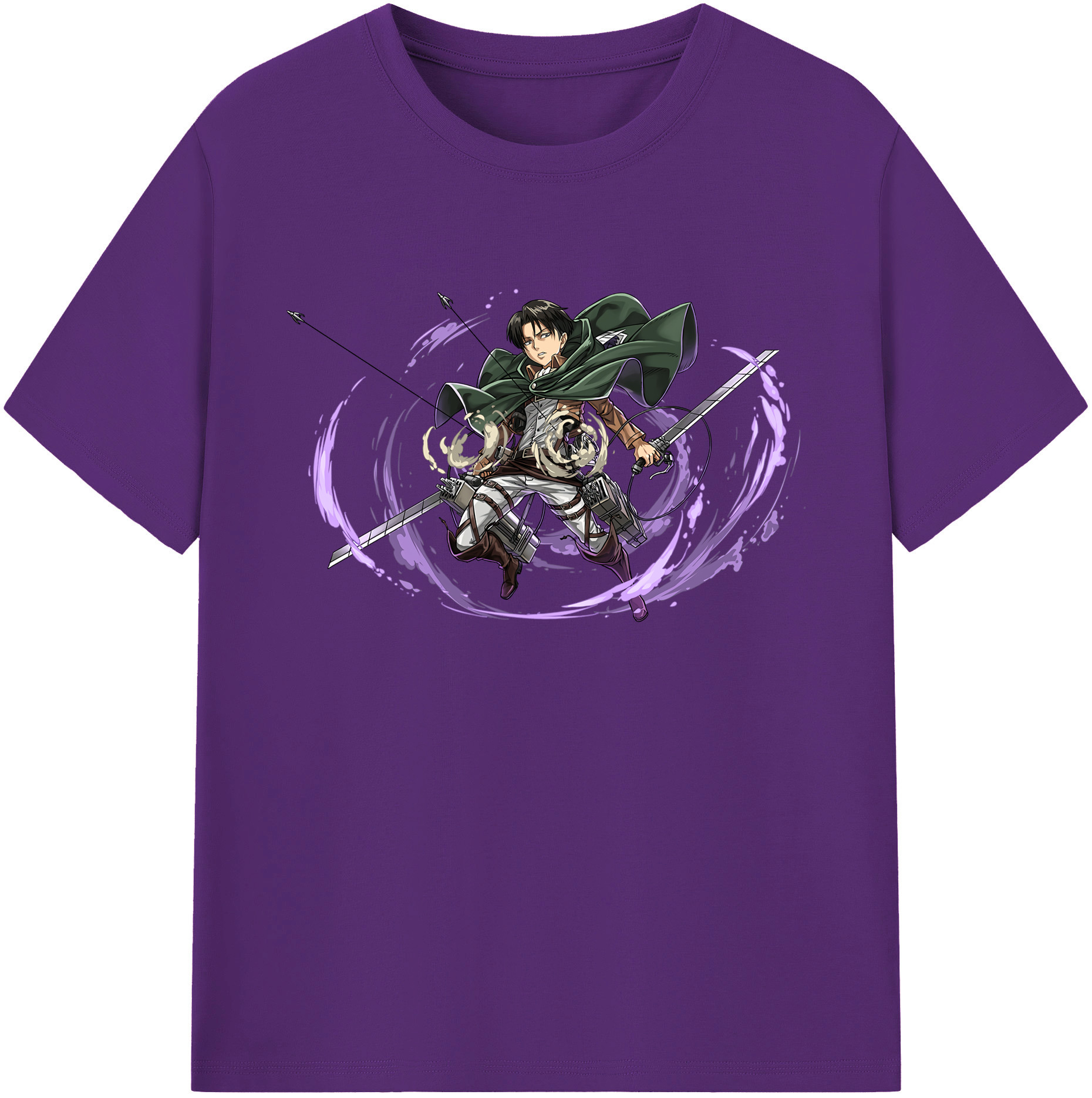 （画像用） 進撃の巨人 リヴァイ·アッカーマン Attack on Titan Levi Ackerman 綿100％ メンズ半袖Tシャツ｜肌触りやわらか＆通気性