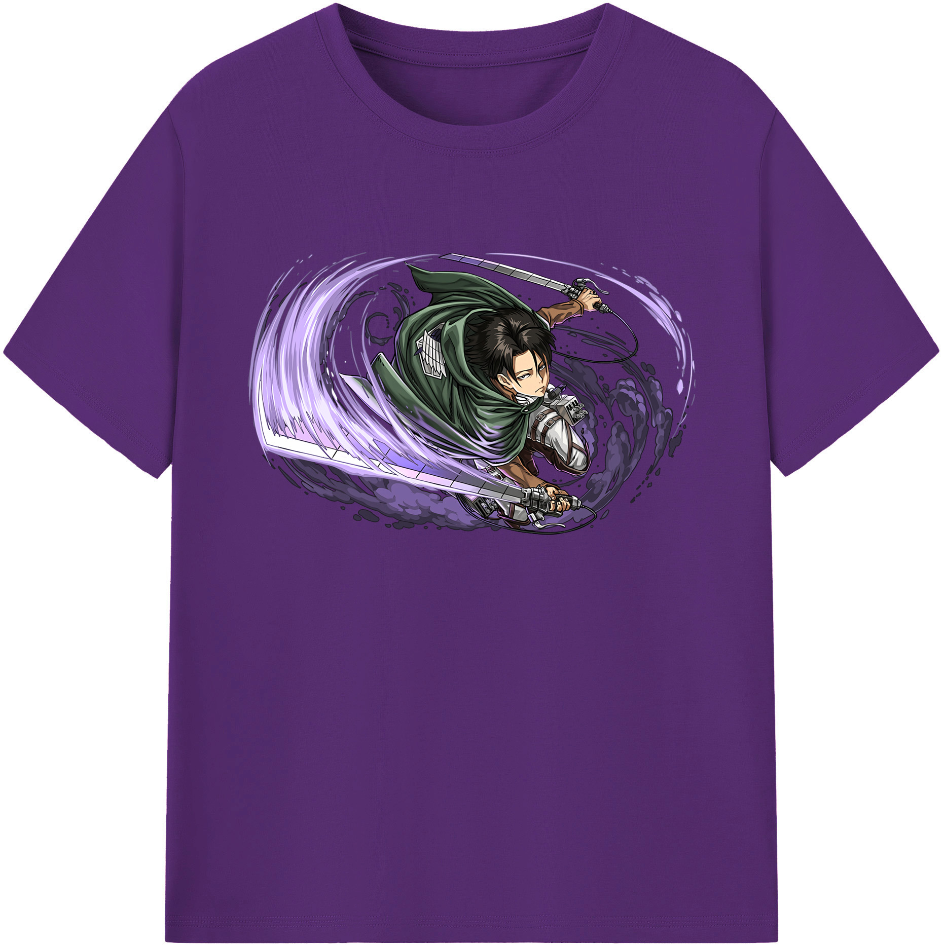 （画像用） 進撃の巨人 リヴァイ·アッカーマン Attack on Titan Levi Ackerman 綿100％ メンズ半袖Tシャツ｜肌触りやわらか＆通気性