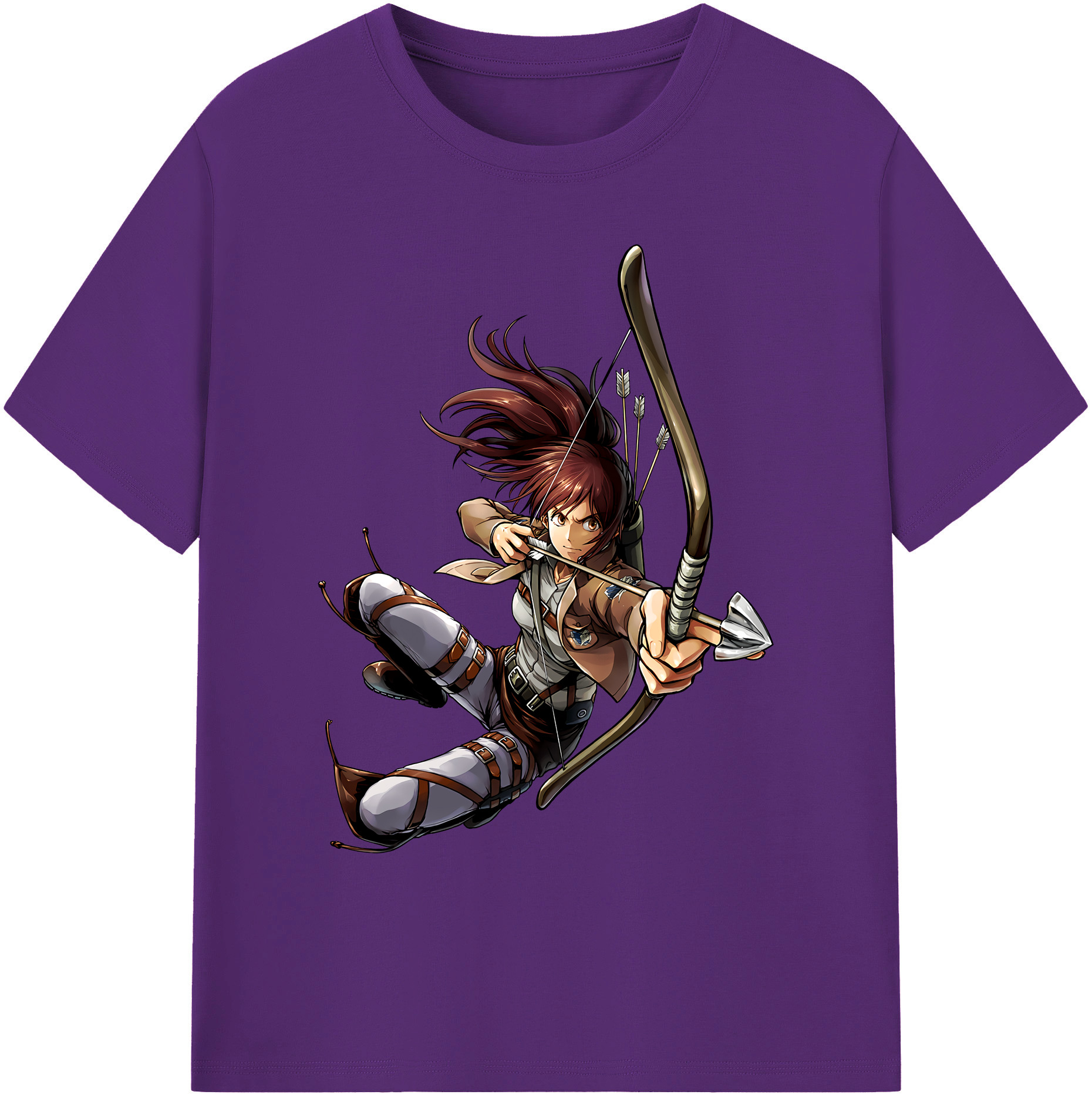 （画像用） 進撃の巨人 サシャ·ブラウス Attack on Titan Sasha Blaus 綿100％ メンズ半袖Tシャツ｜肌触りやわらか＆通気性