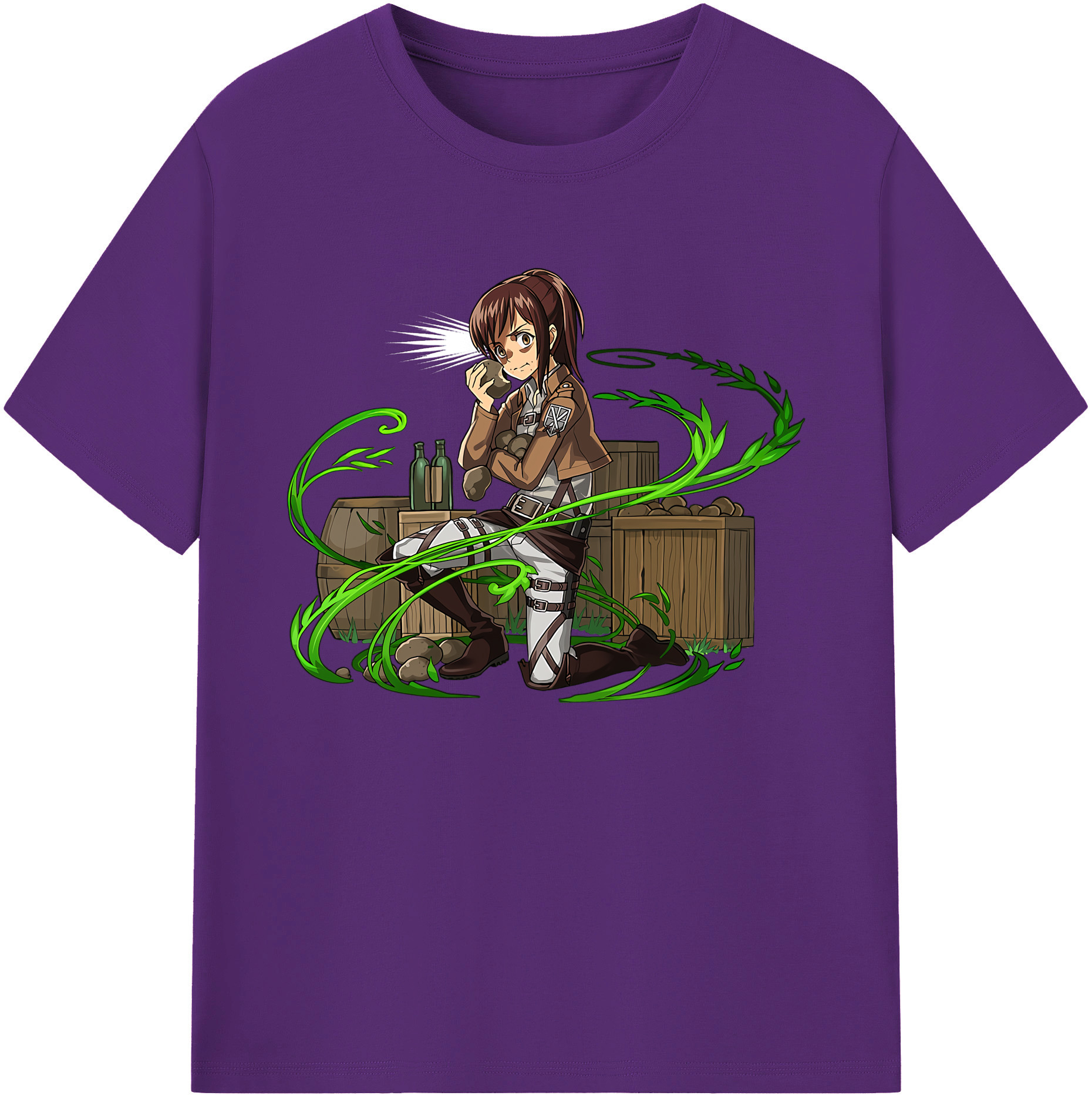（画像用） 進撃の巨人 サシャ·ブラウス Attack on Titan Sasha Blaus 綿100％ メンズ半袖Tシャツ｜肌触りやわらか＆通気性
