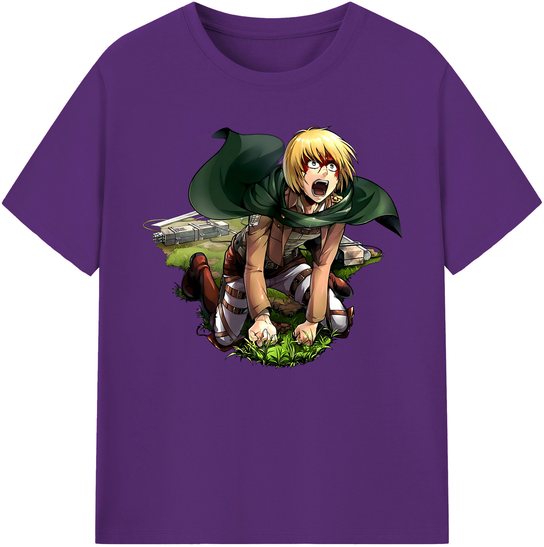 （画像用） 進撃の巨人 アルミン·アルレルト Attack on Titan Armin Arlert 綿100％ メンズ半袖Tシャツ｜肌触りやわらか＆通気性