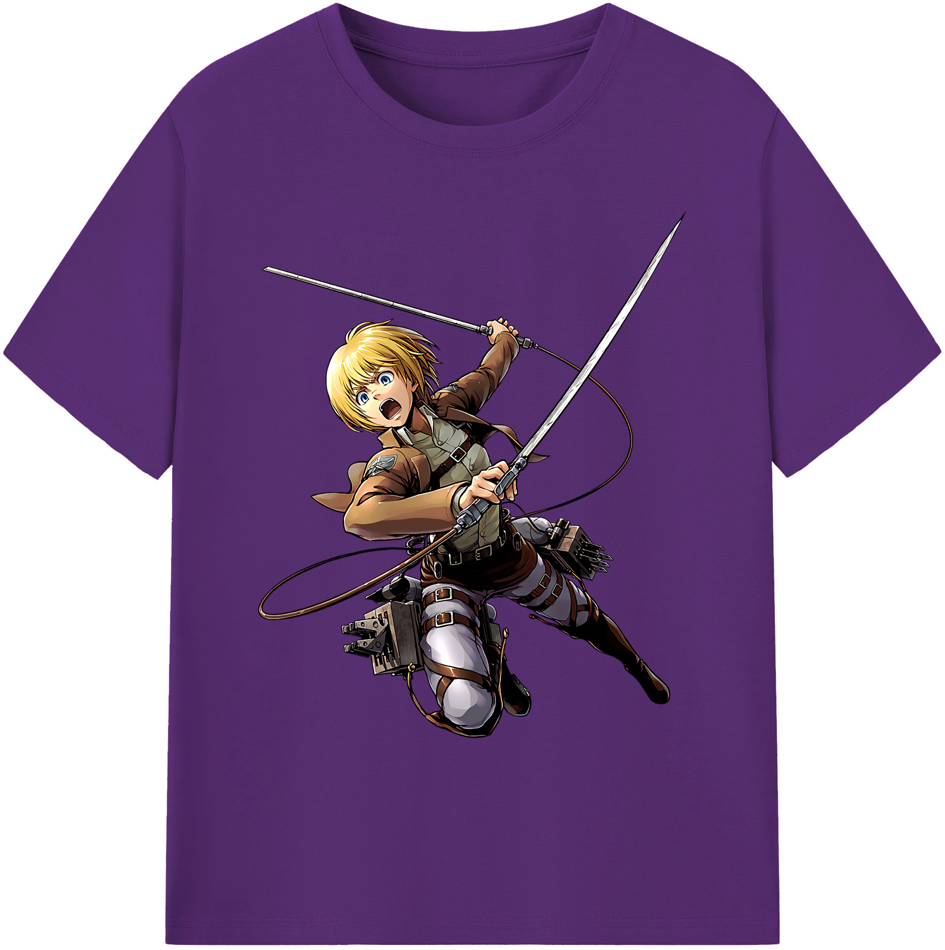（画像用） 進撃の巨人 アルミン·アルレルト Attack on Titan Armin Arlert 綿100％ メンズ半袖Tシャツ｜肌触りやわらか＆通気性